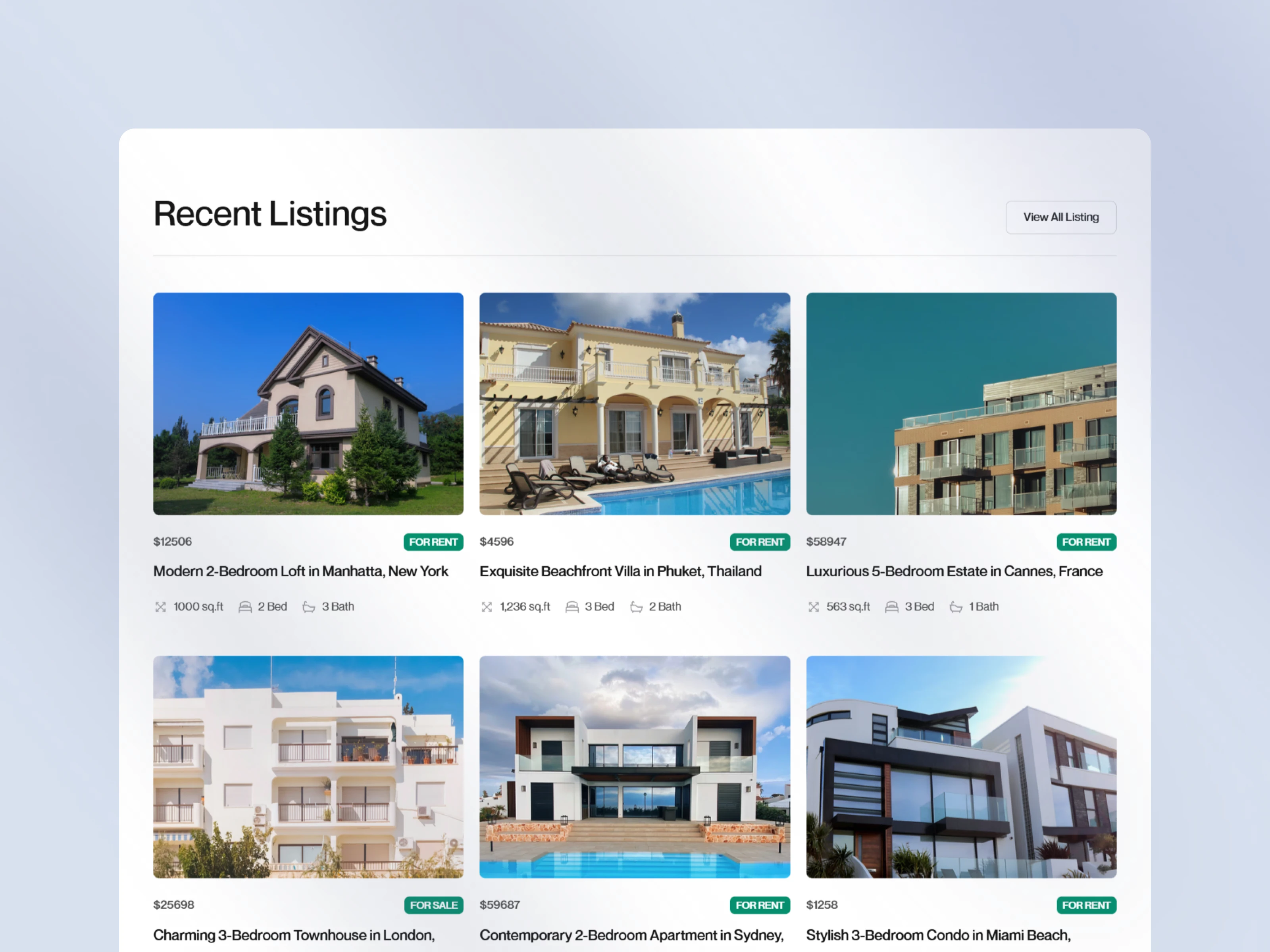 EstateRise real estate website template featuring modern architecture, team grid, and services.