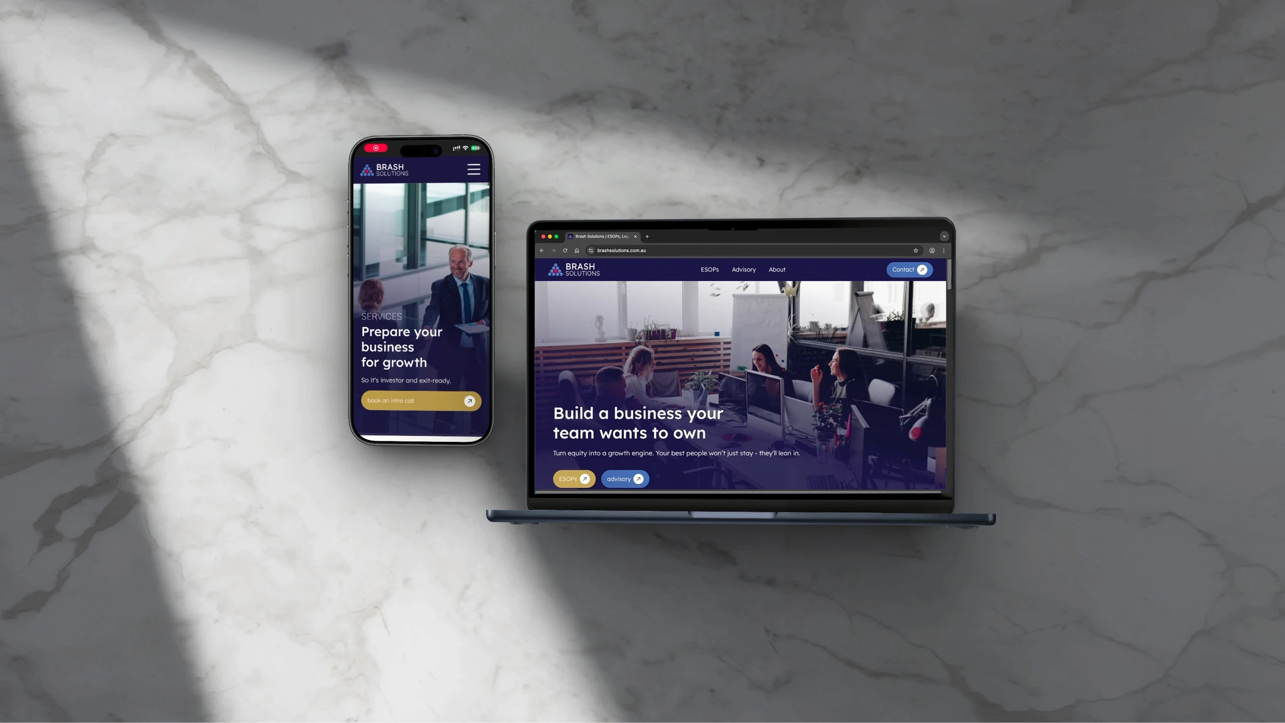 Brash Solutions website built in Framer for a legal and tax advisory firm