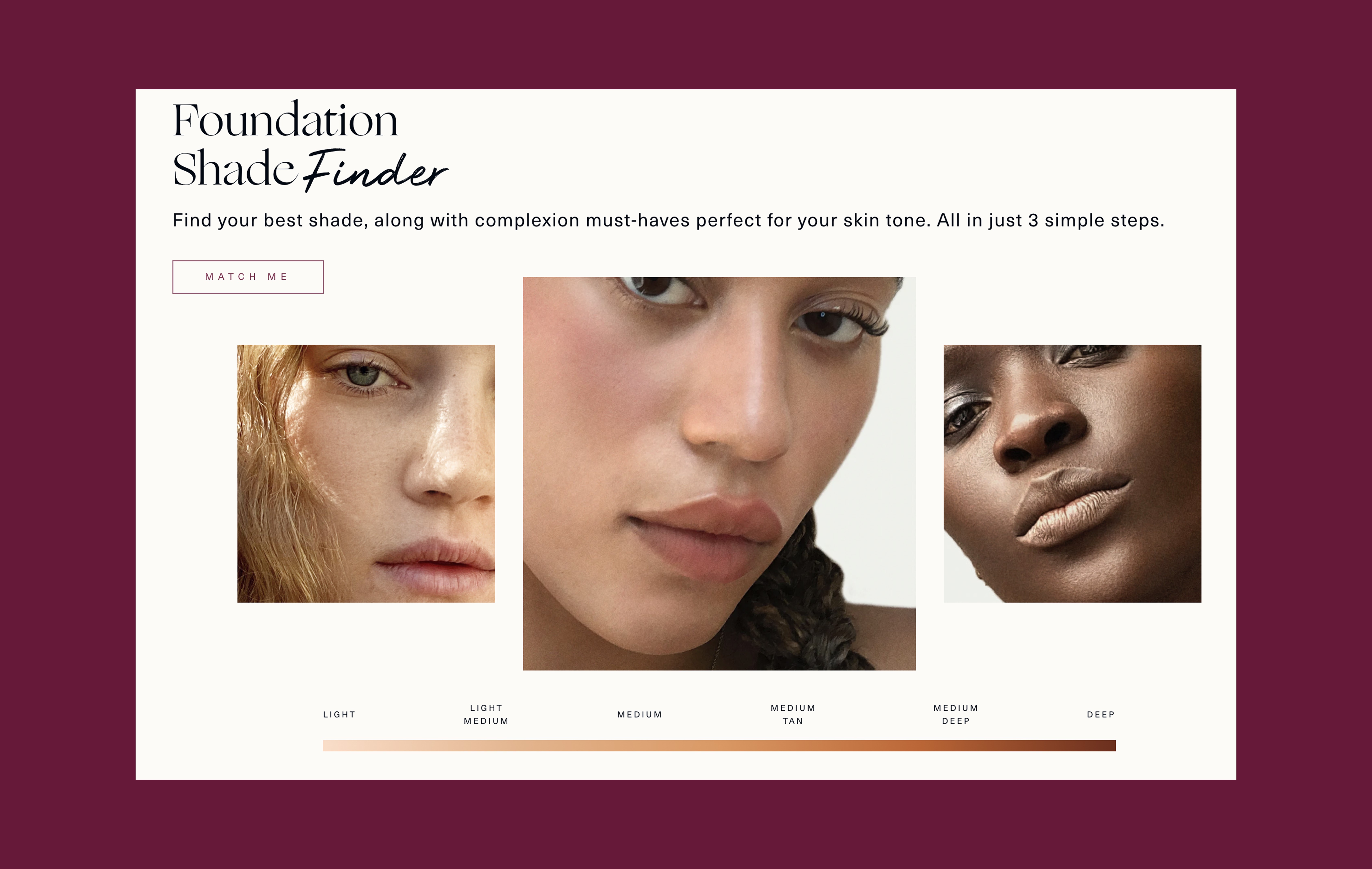Rare Beauty’s shade match tool CTA on product page