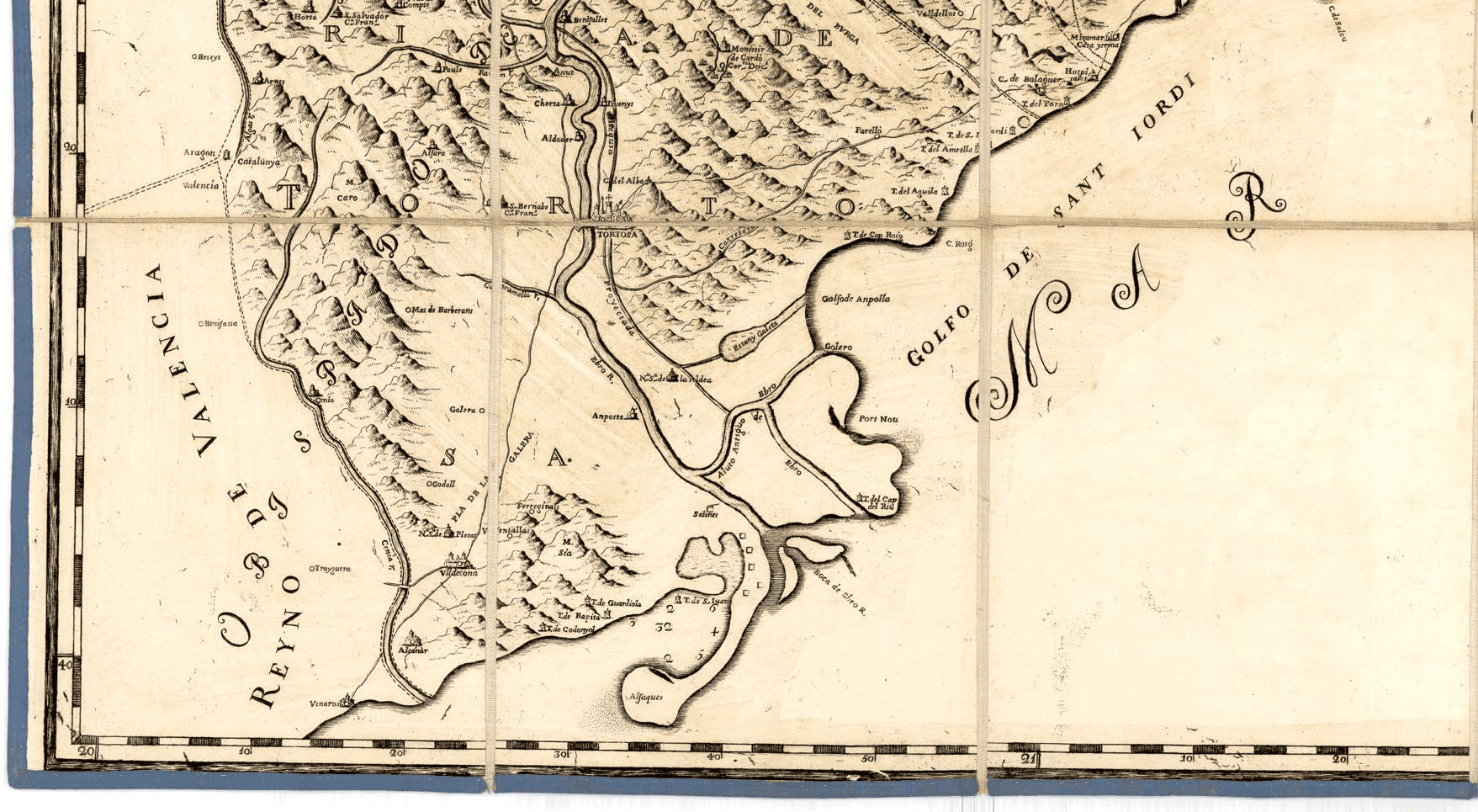 Fragment Mapa de la zona meridional de Catalunya. 1769 - Arxiu Nacional de Catalunya