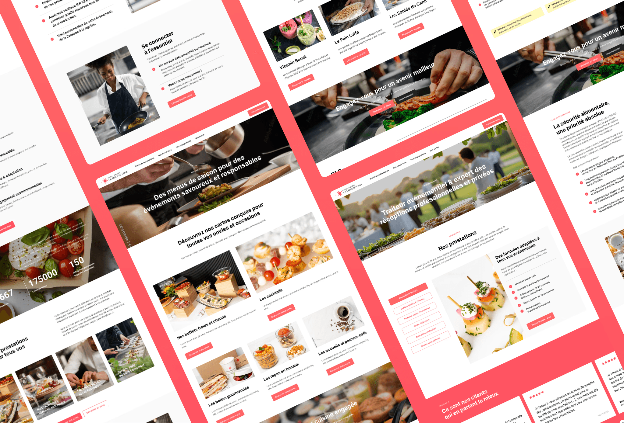 Screenshots du Site de La Table de Cana, développé par Ilies MANATA, Développeur Expert Framer & Ux / Ui Designer, Freelance, Nord