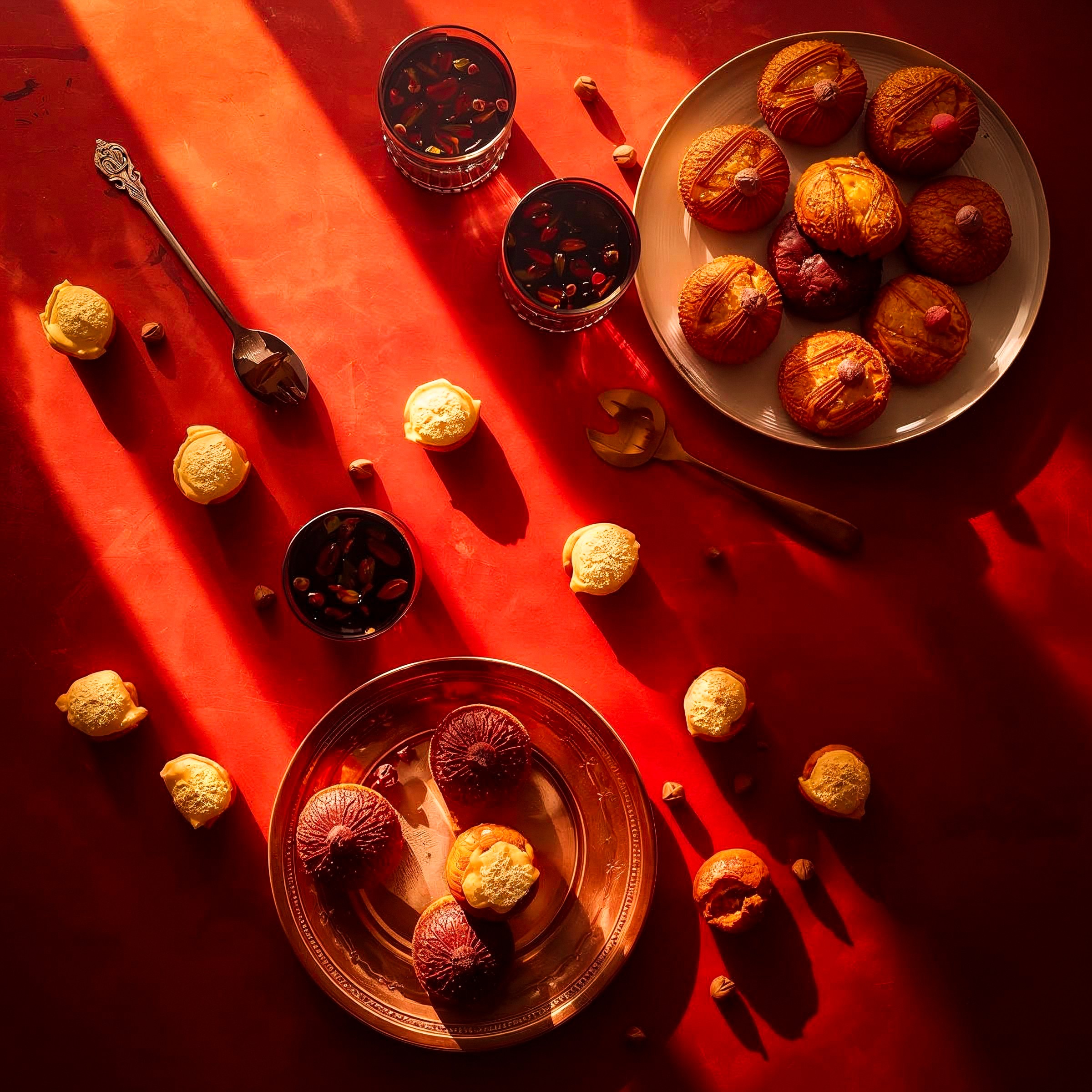 Bottles of olive standing on the marble counter