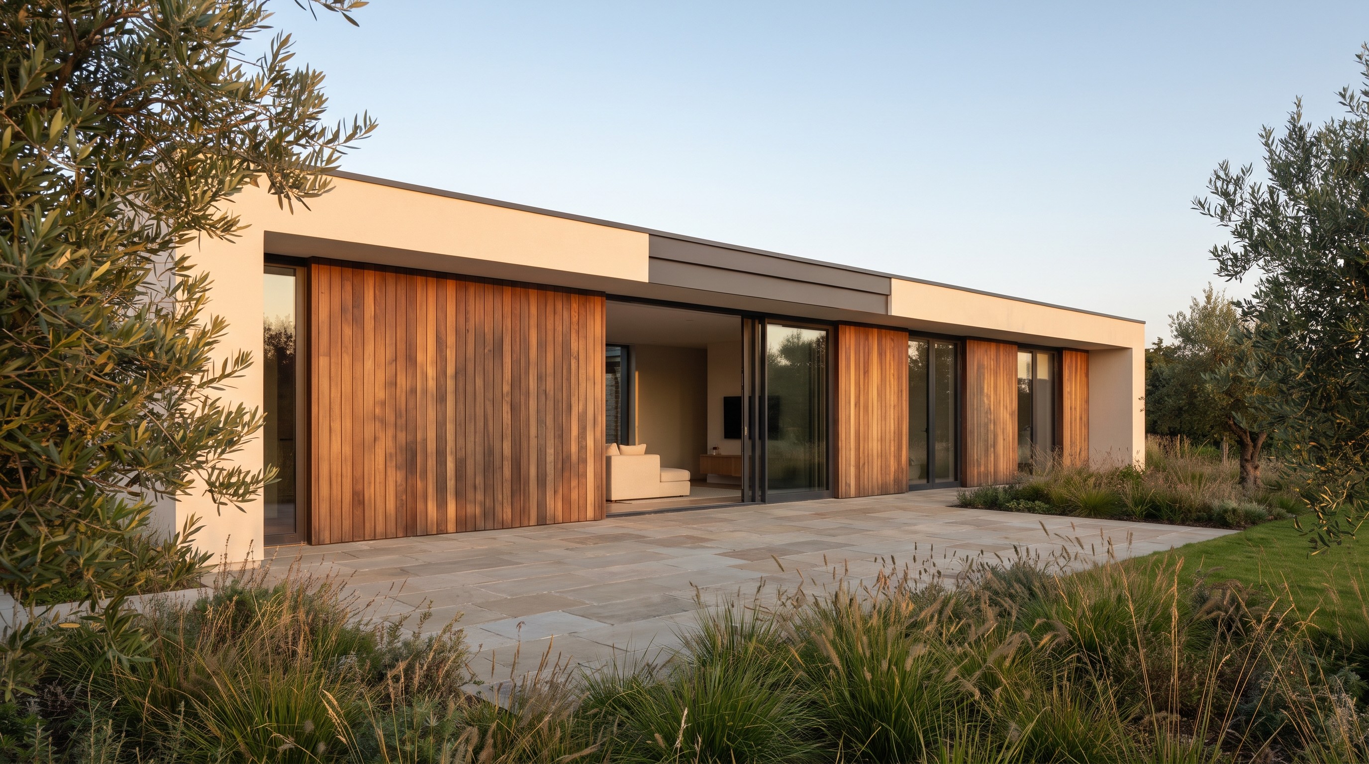 Exterior of a contemporary timber-clad house, representing Arkitekt's Residential Architecture service.