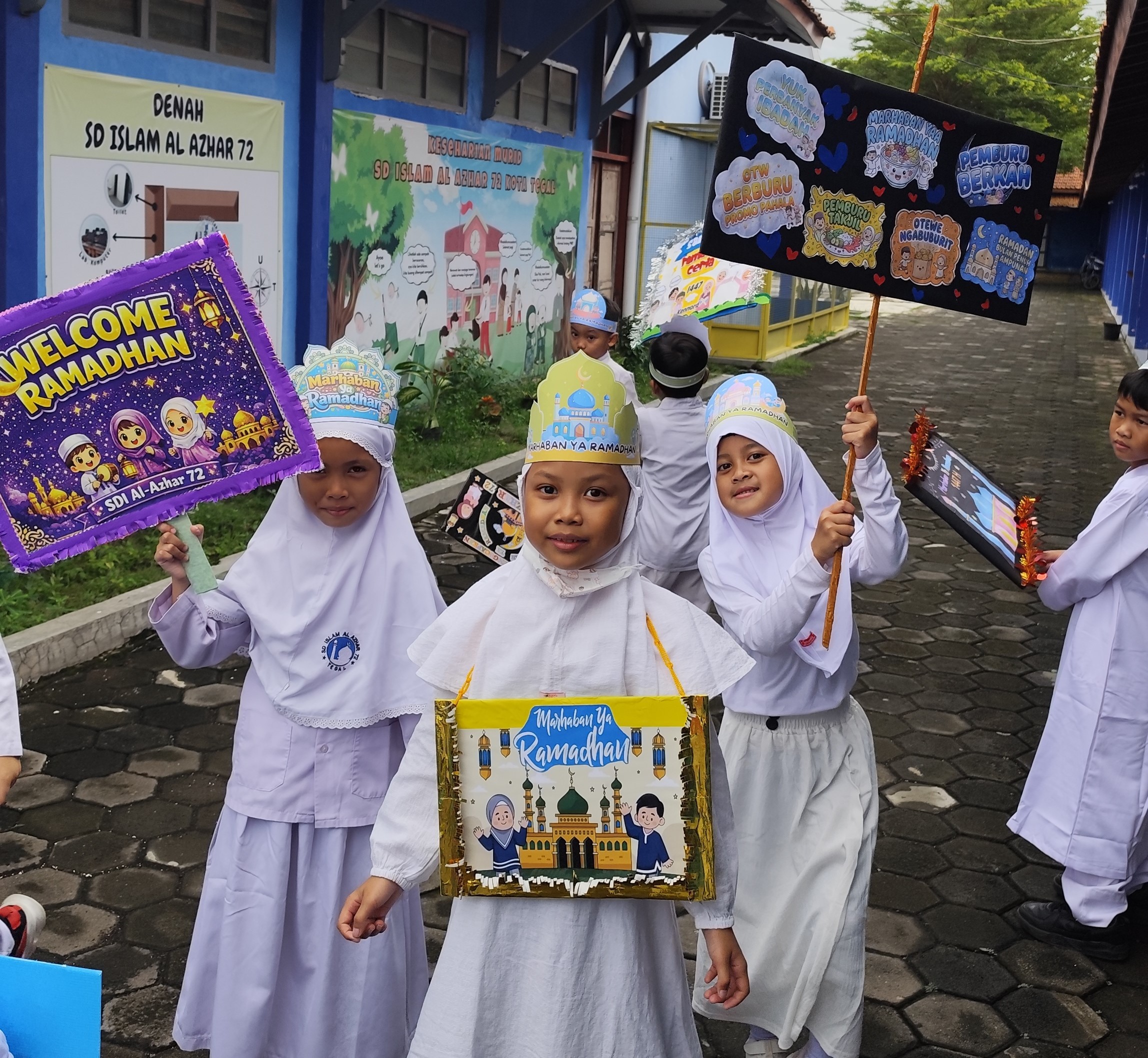 A group of people standing in a circle with their hands together