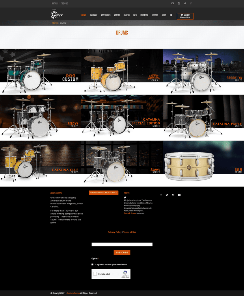 Gretsch Product Landing Page