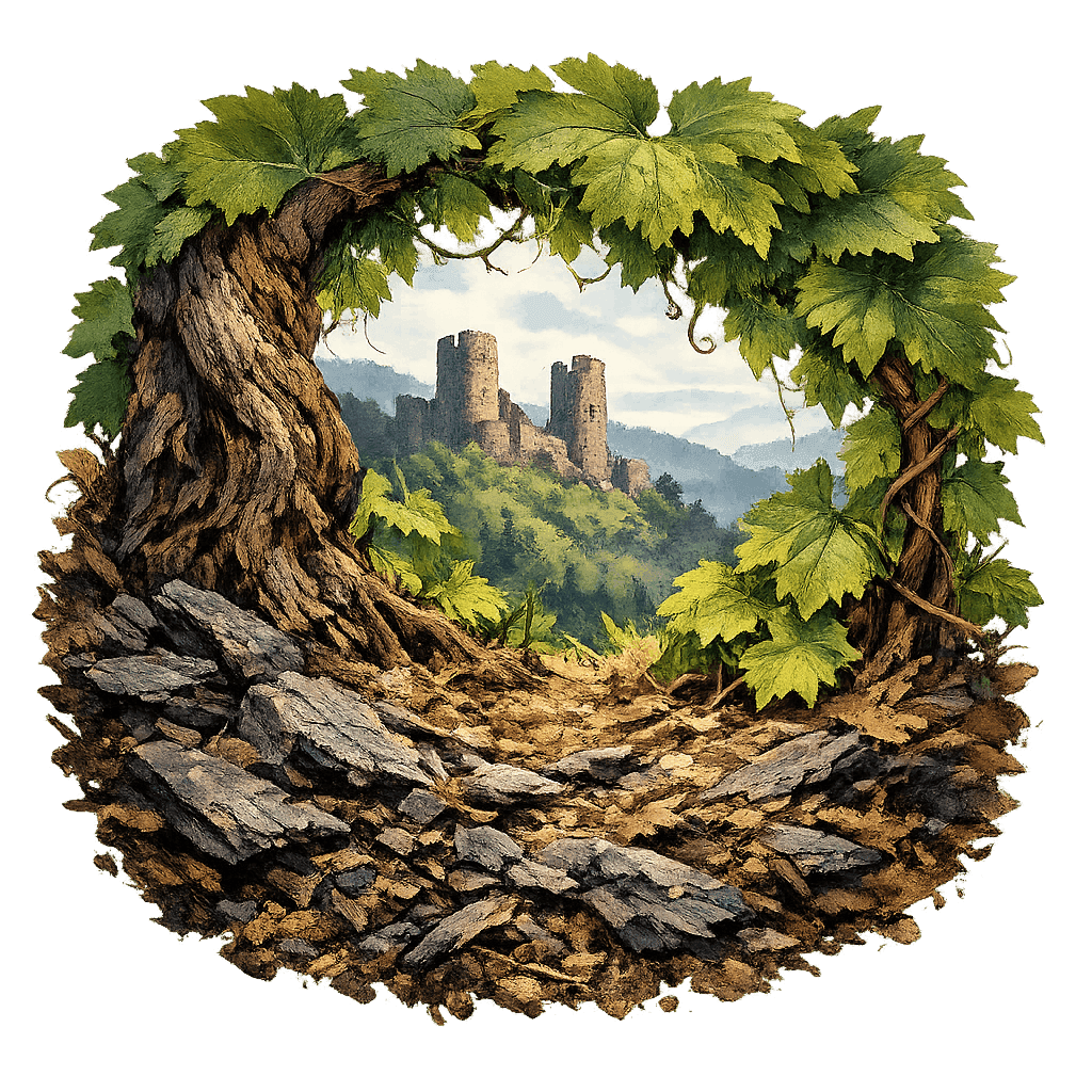 Detailed graphic of the Andlau wine region.