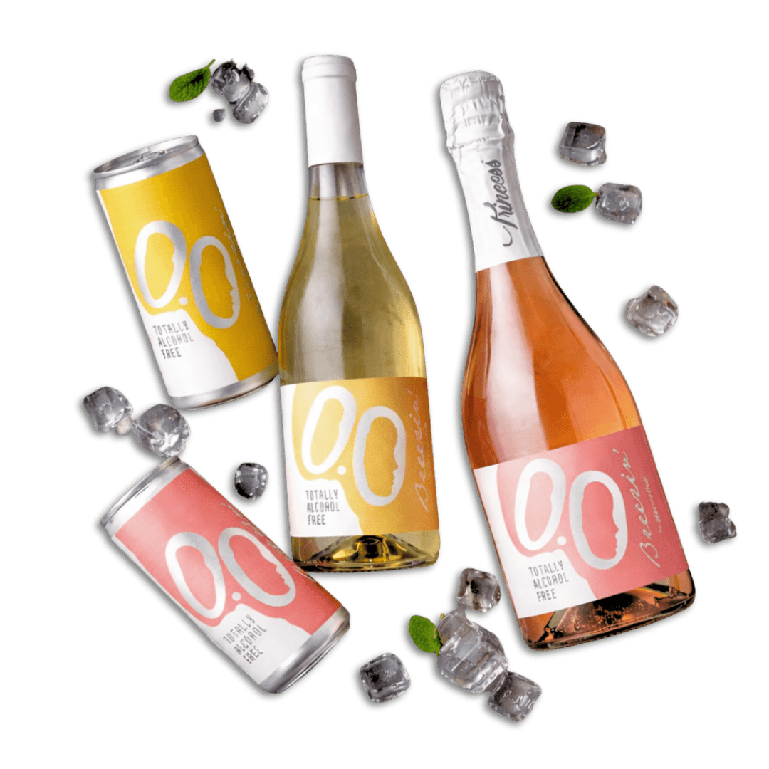 Alternativa Breezin Line featuring white and rosé wine in glass bottles and cans