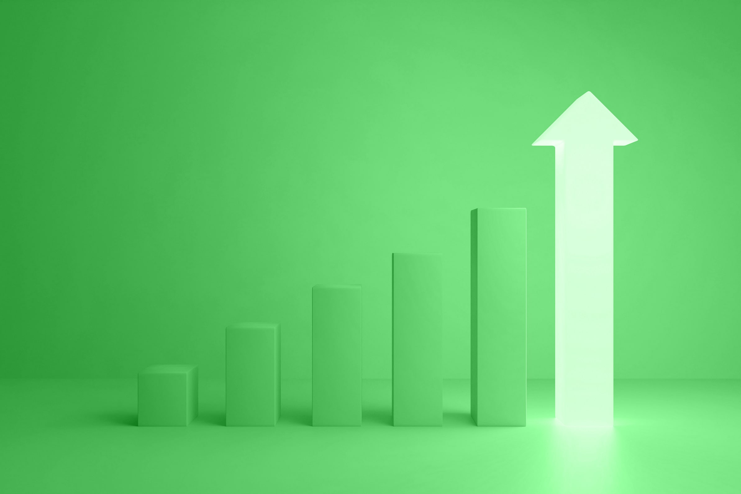 green graph illustration of finance transformation