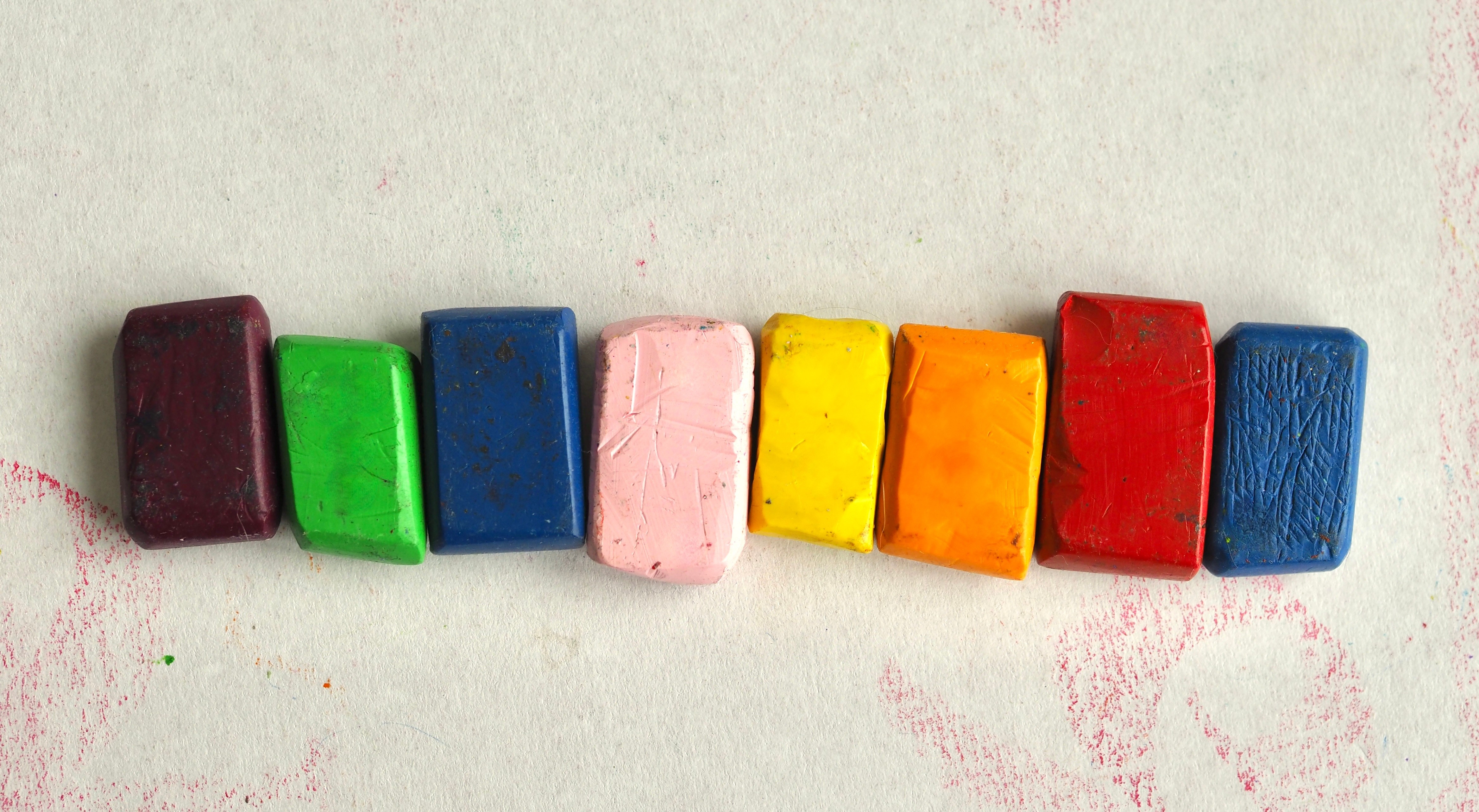 Waldorf School students desk finished watercolour painting