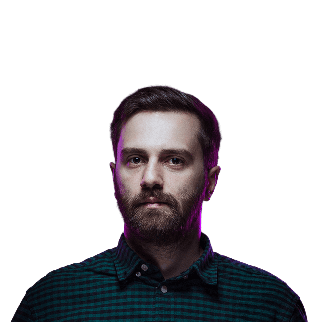 Portrait of David Pacut on a transparent background.