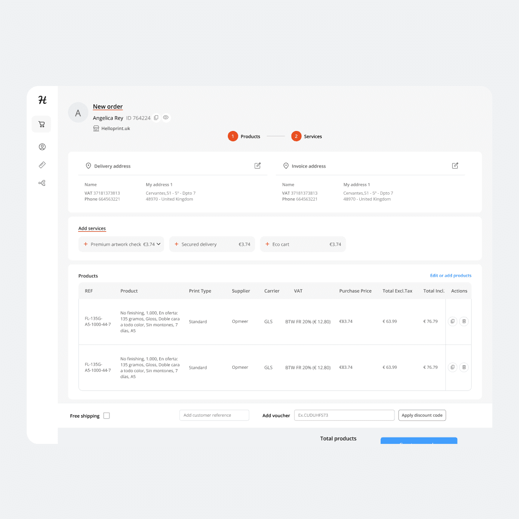 Order creation — 360