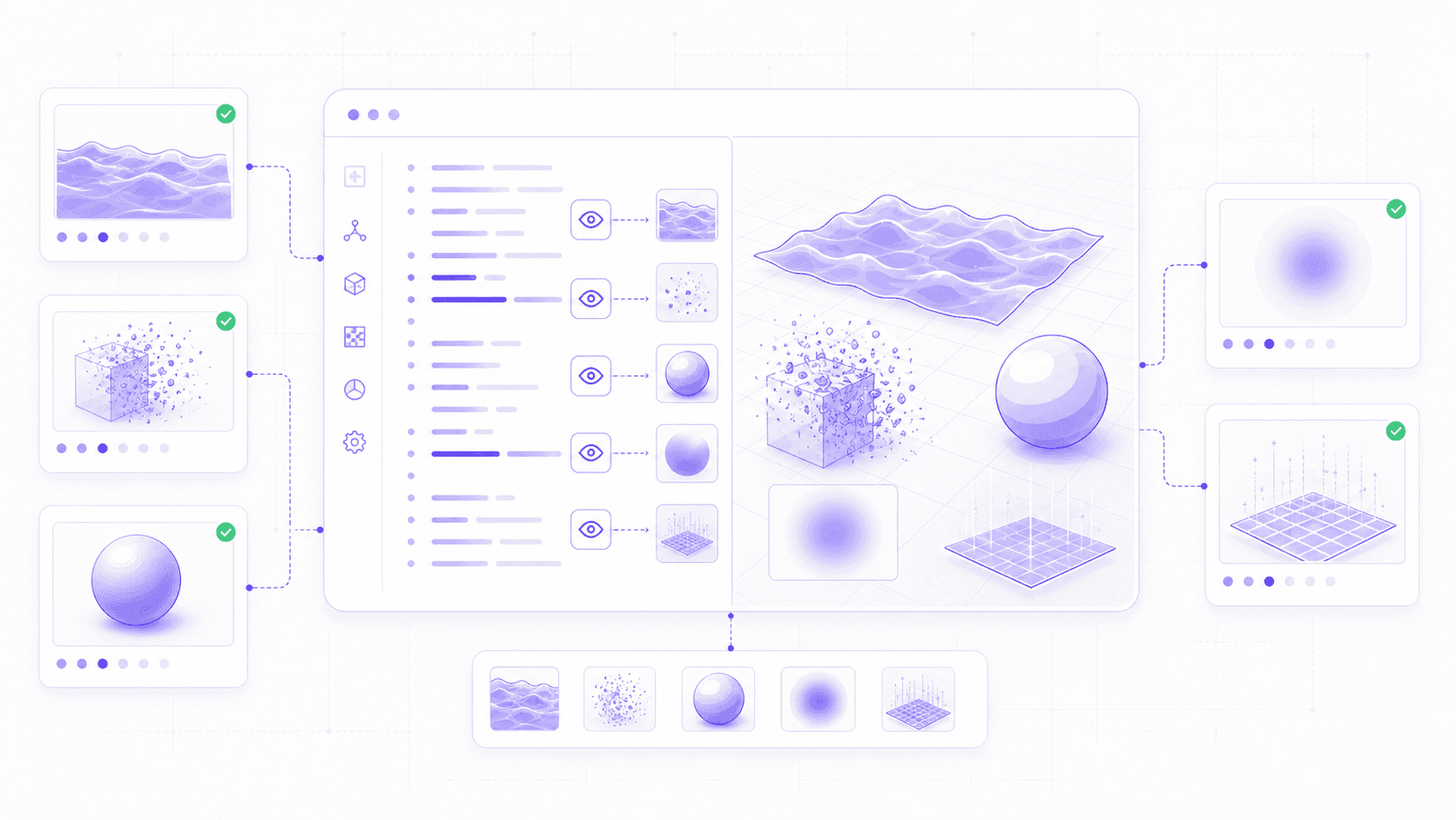 Godot 4.7 shader preview workflow showing shader code, material previews, particles, waves, and texture effects