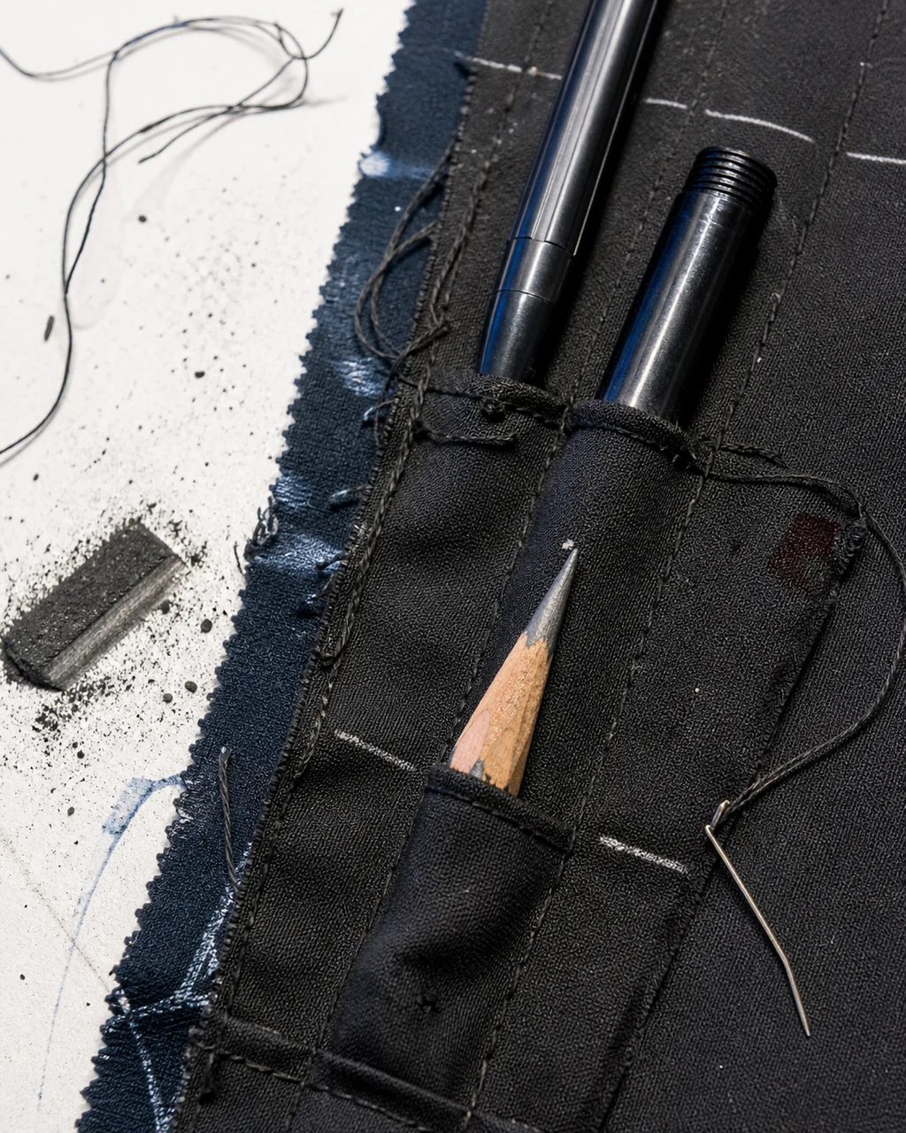 Material study for The Final Draft, showing the proposed surface materials before construction.