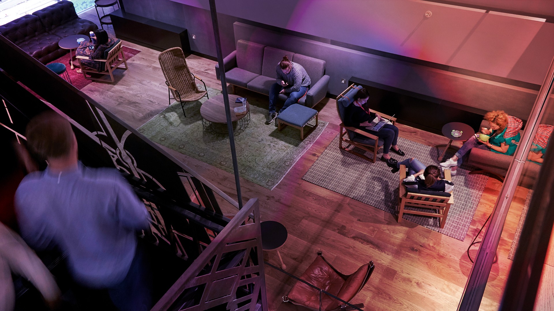 High angle shot of seating are at Havas London