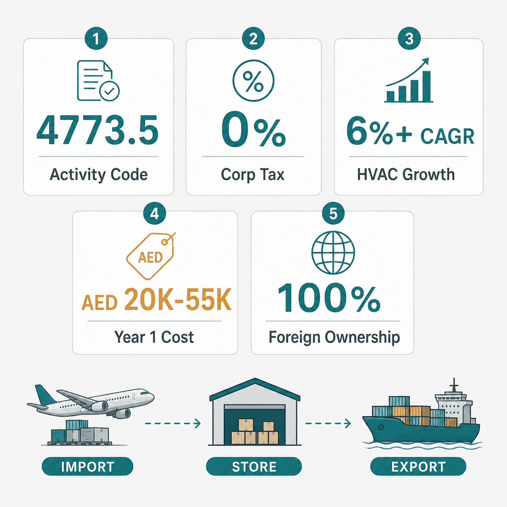 Infographic: Apply for a Water Cooling & Heating Equipment Trading License in Dubai