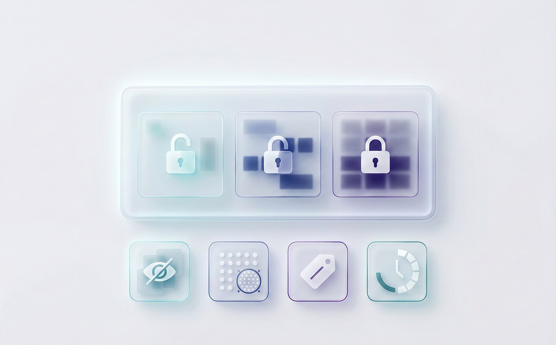 Minimalist illustration of Sessions privacy presets for masking and retention