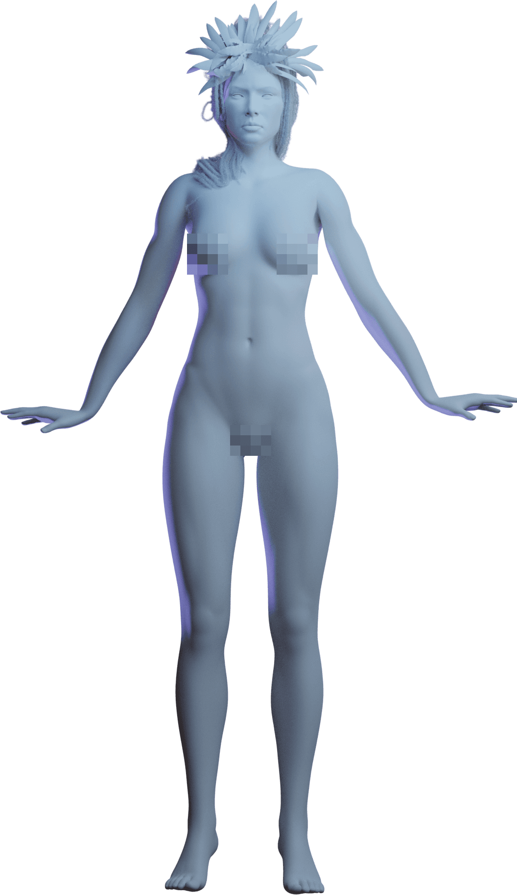 The jungle woman clay sculpt.