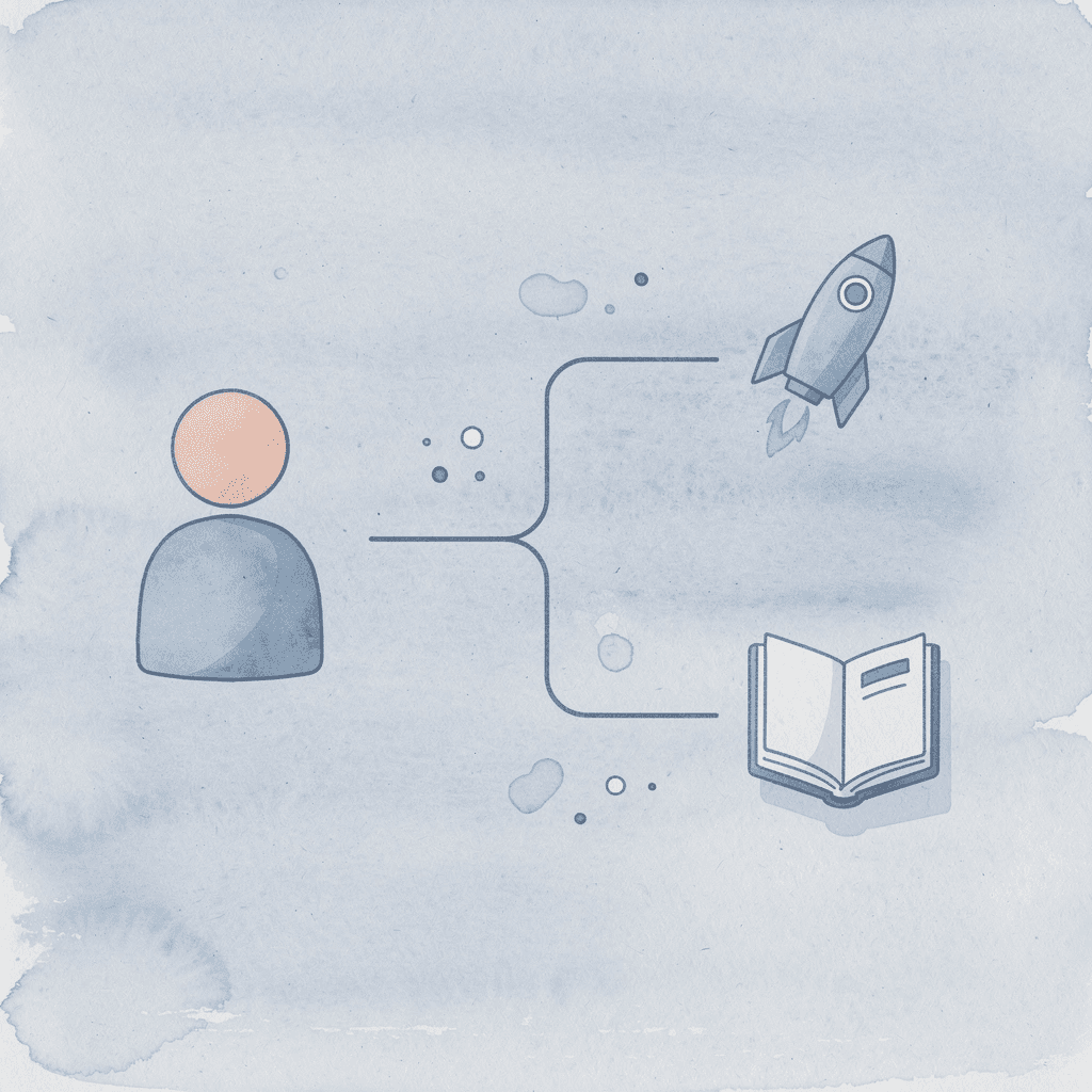 Icon showing a single path splitting into multiple funding pathways