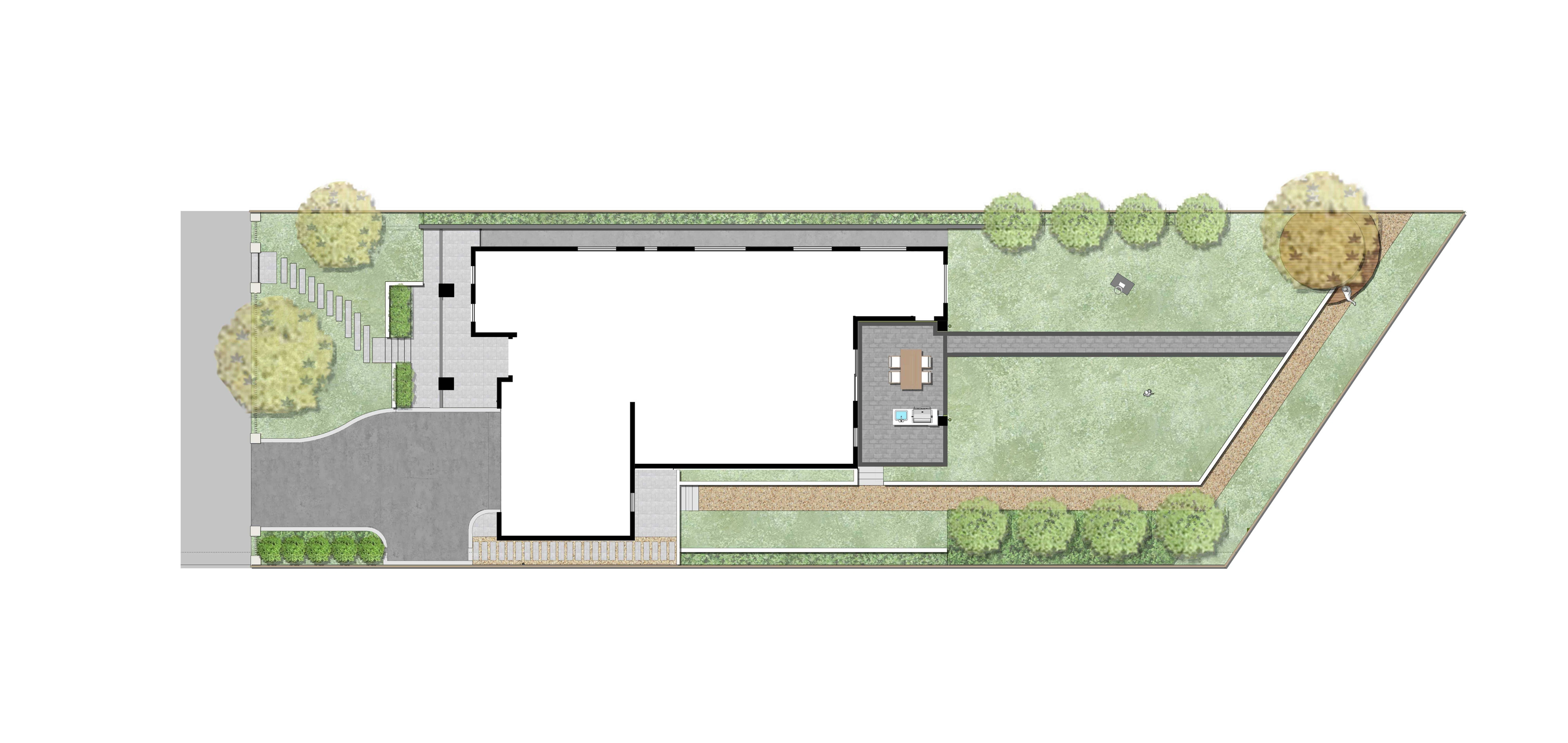 Modern minimalist home office with a built-in daybed, sleek desk, floating shelves, warm ambient lighting, and a large window with blinds.