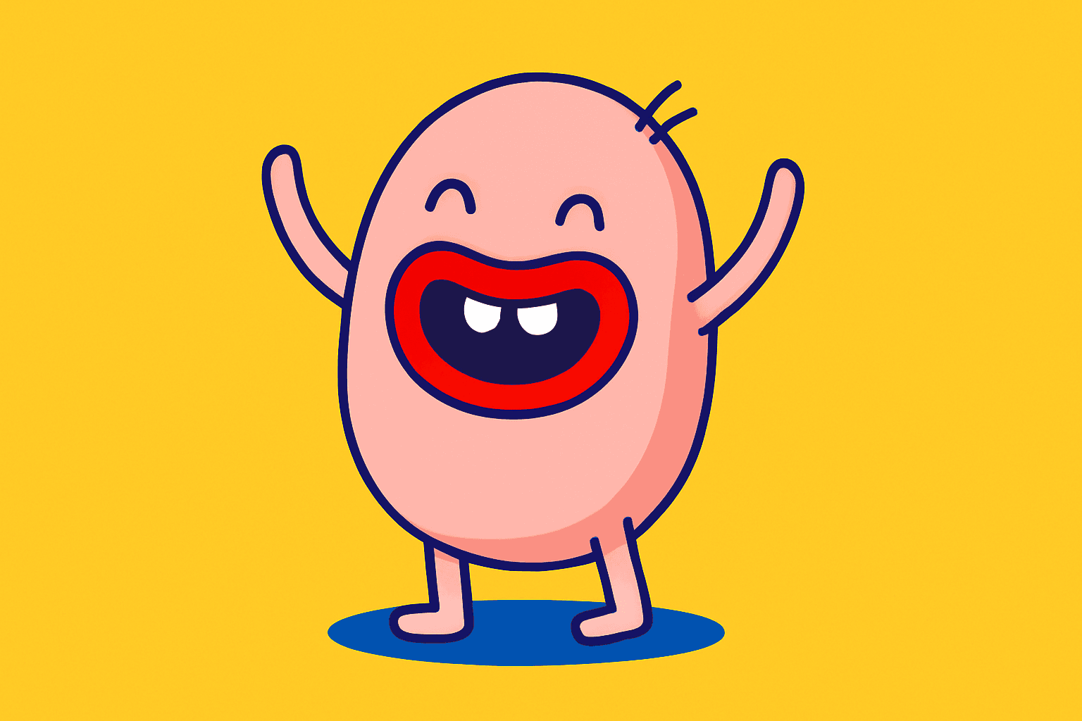 An image of a happy potato in vector style