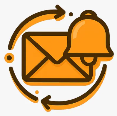 Icône illustrant les relances et rappels automatiques par email dans un CRM pour une agence.