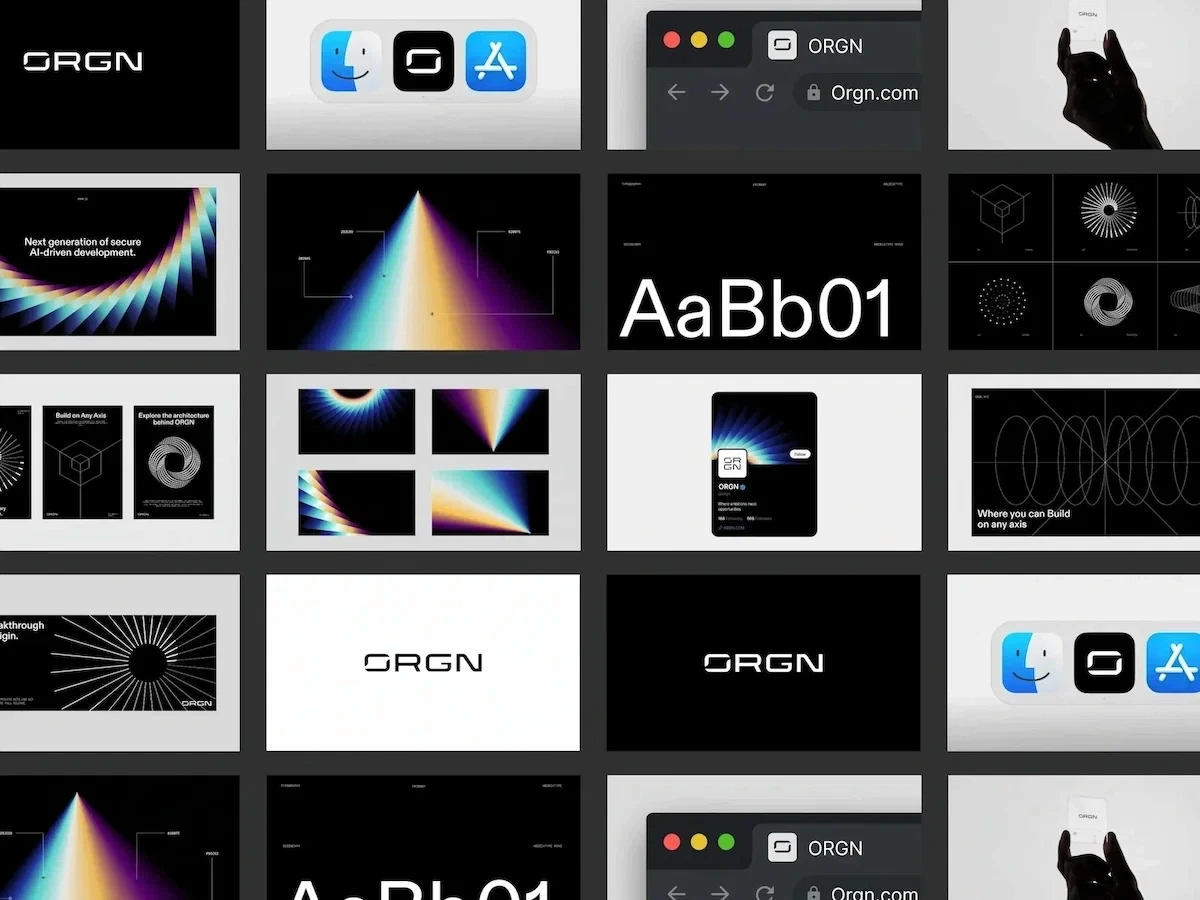 Visual design exploration showing brand, color, and interface system