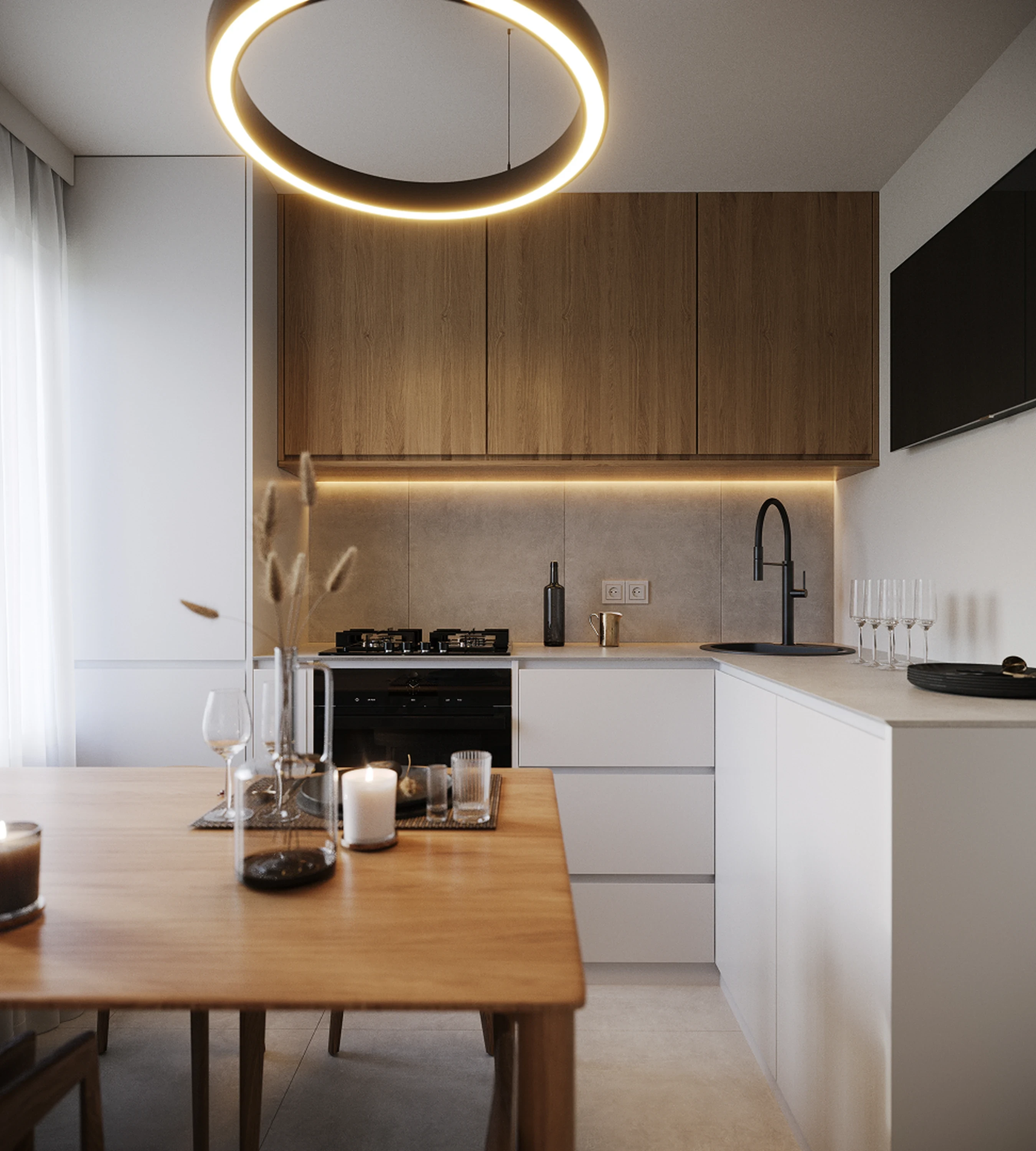 Fond visuel dégradé brun — élément décoratif de la page Mobilier de cuisine (CERCLE).