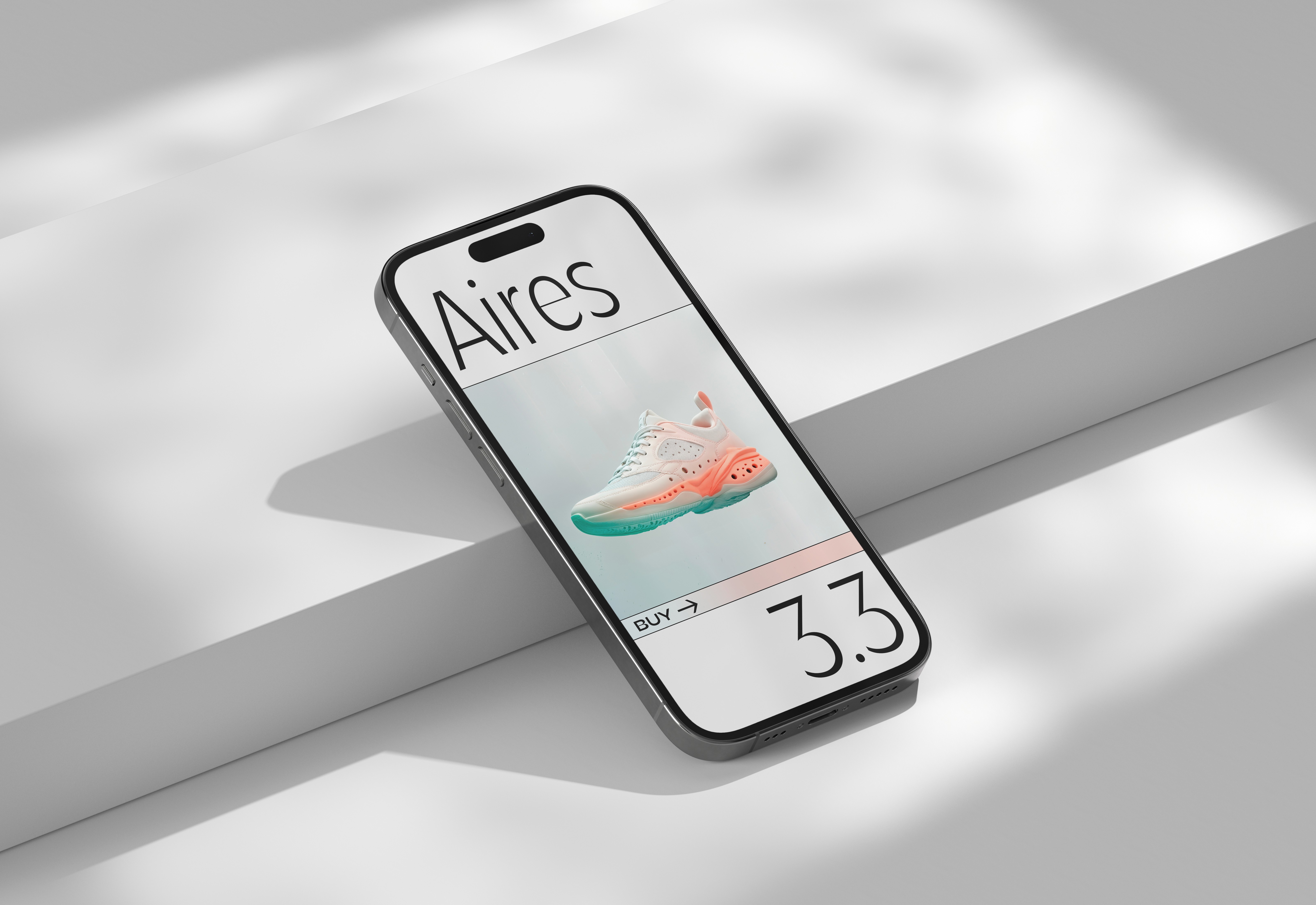 Phone Mockup for a fictional shoe brand