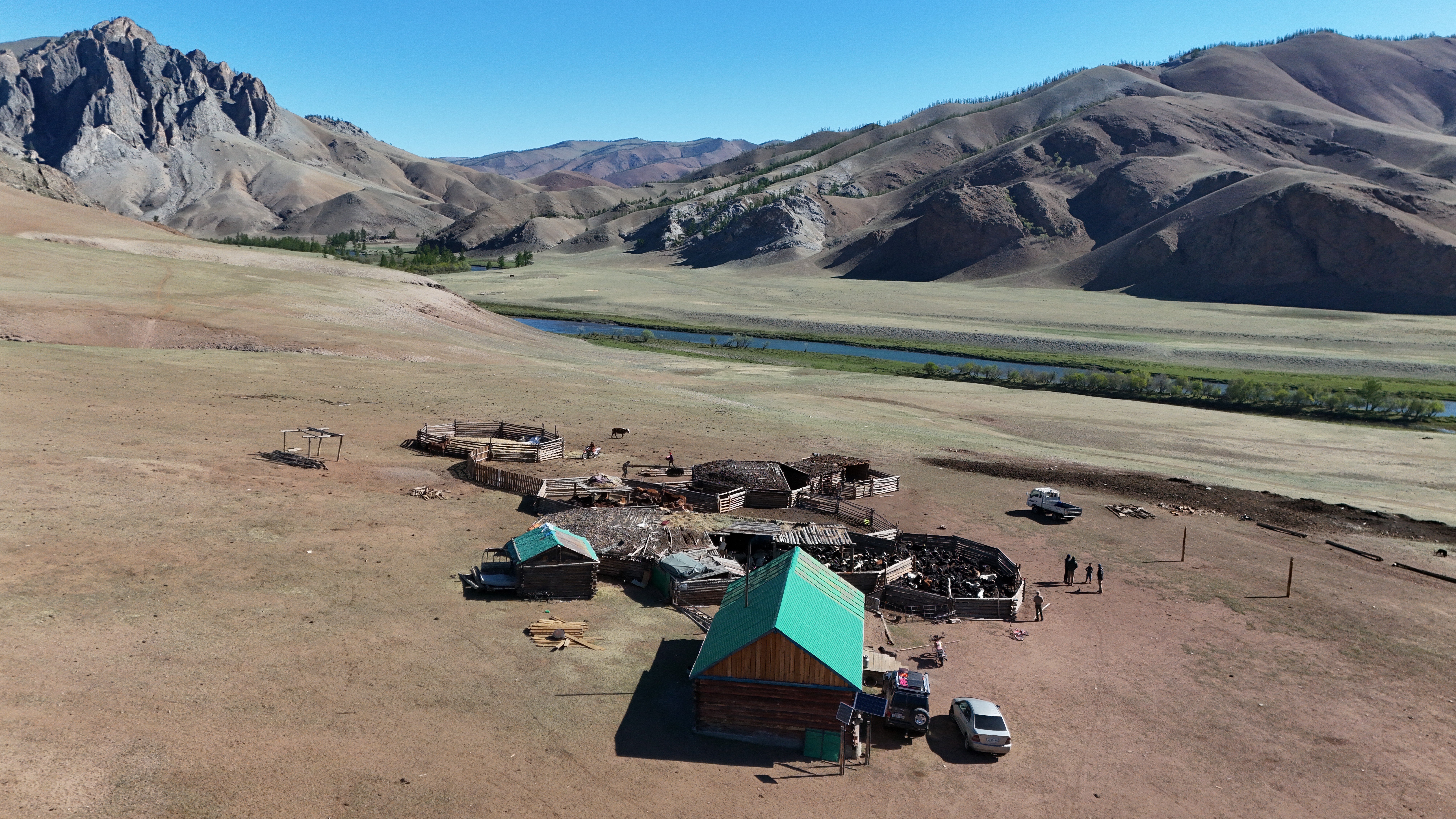 몽골의 유목 민족 가족의 집