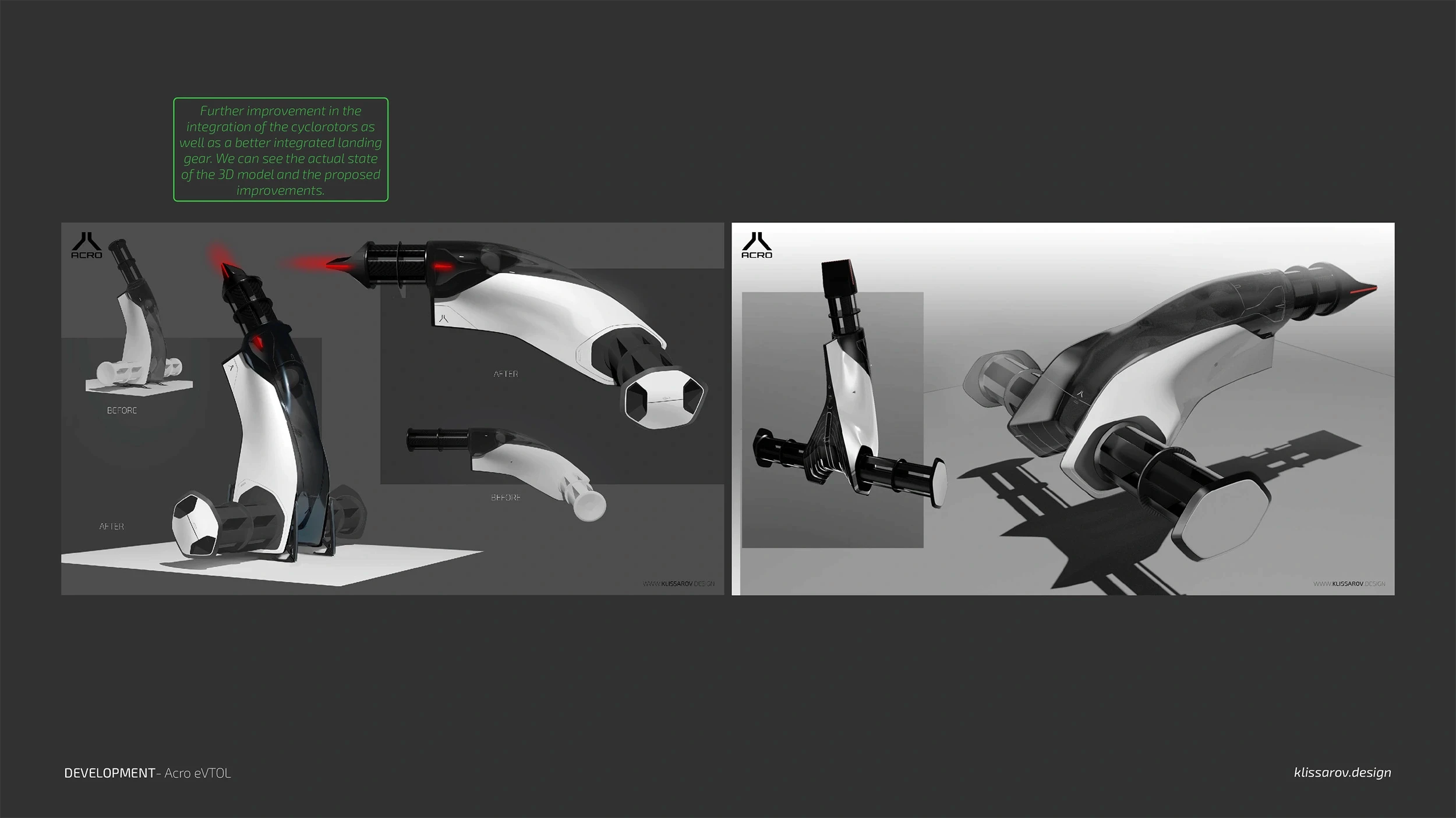 acro evtol variation sketches and design development