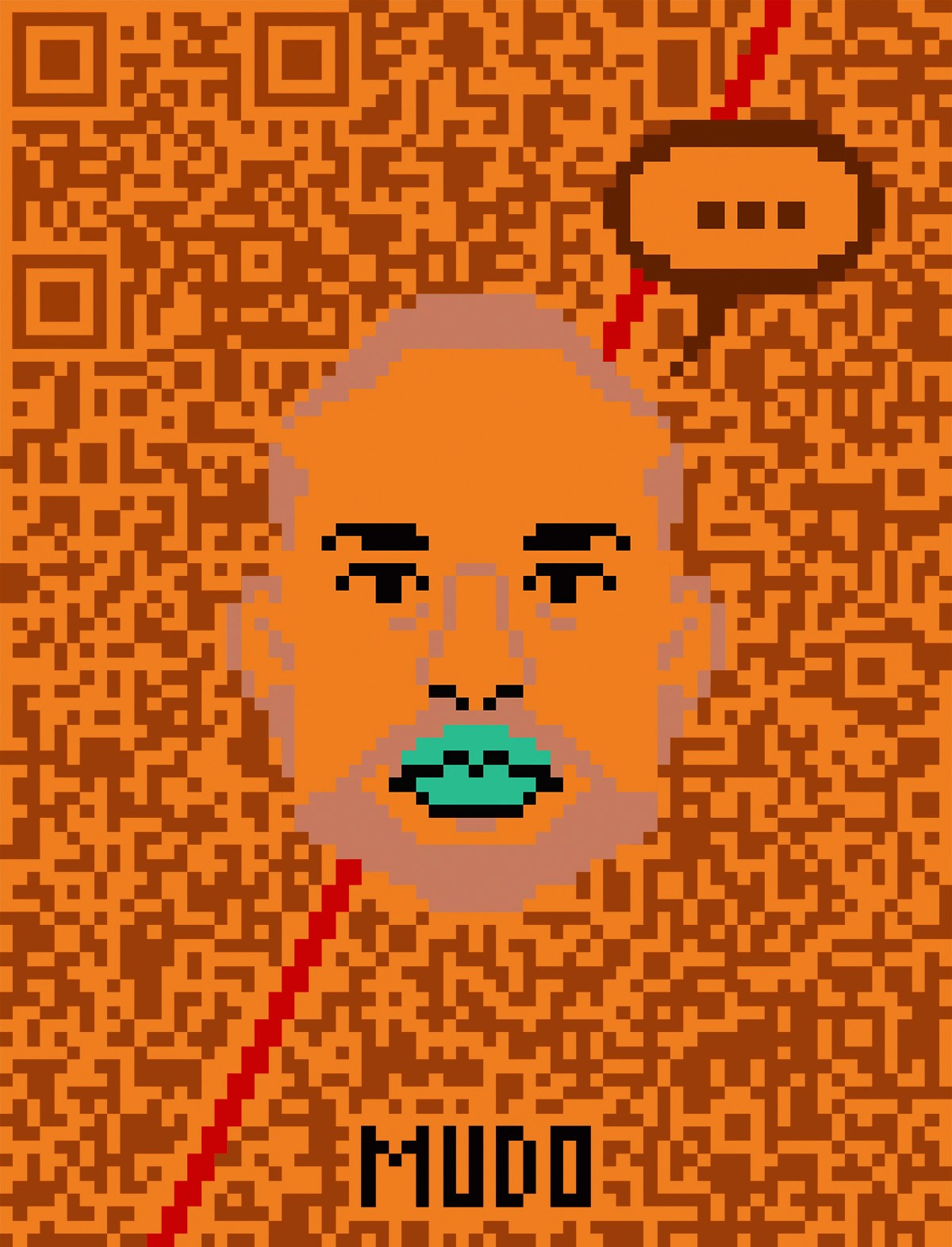 Pixel illustration of the peruvian footballer Alberto Rodriguez for Tschuttiheftli 2018.