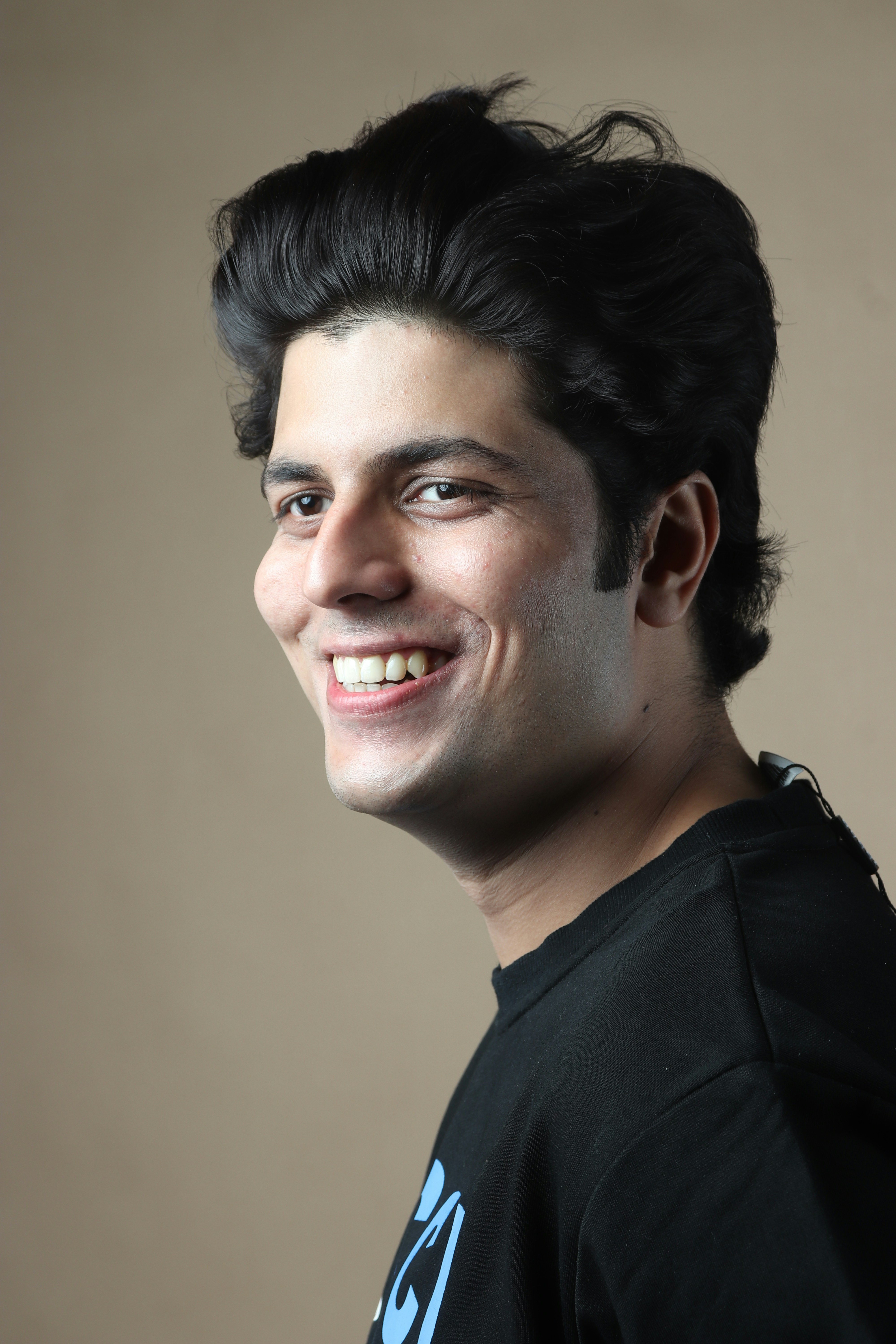 a man with a smile on his face