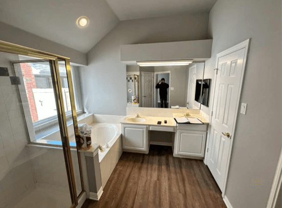 Before picture of a bathroom remodel