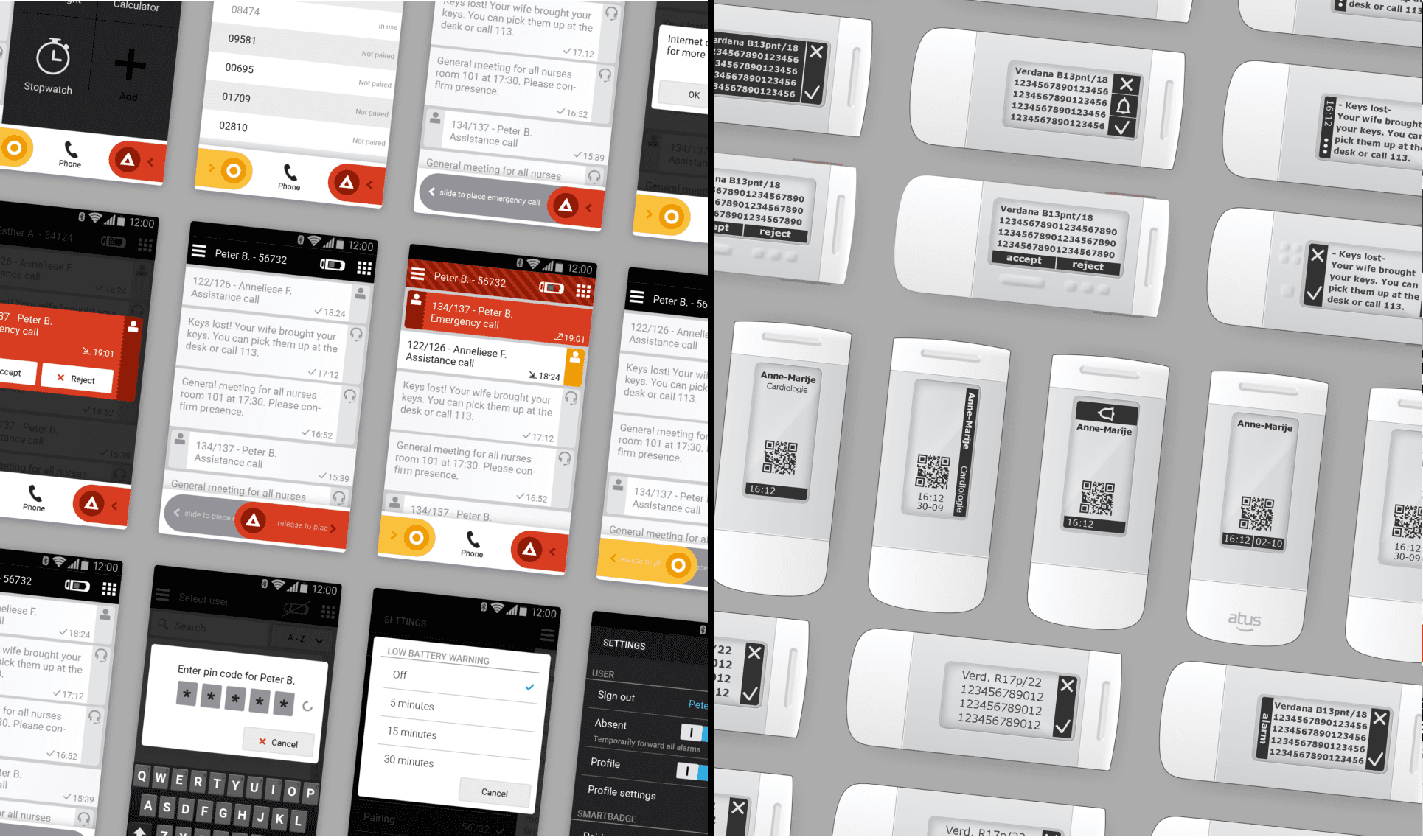 Image of UX Design of medical comminication device and app for Atus