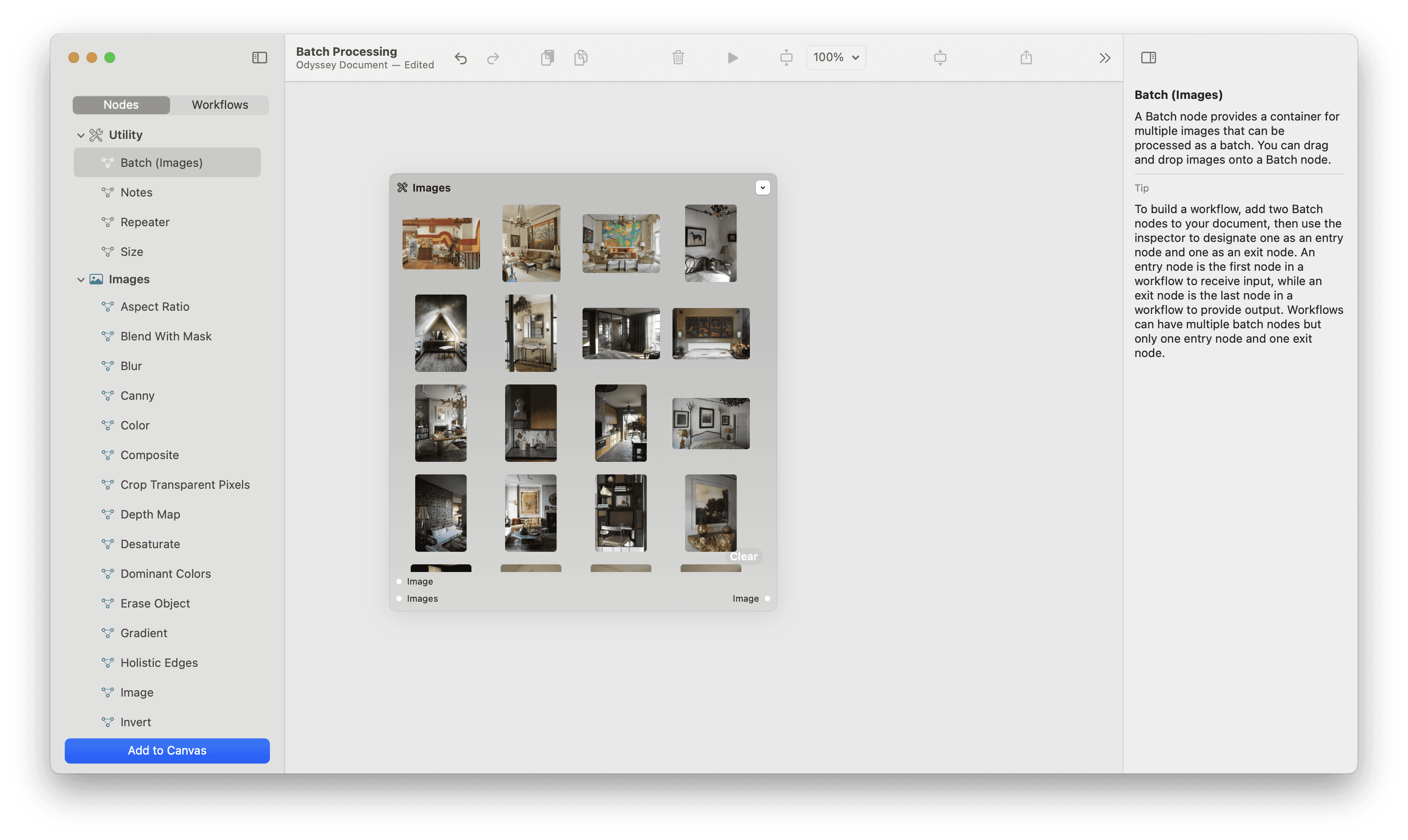 Screenshot of Odyssey's Batch (Images) node