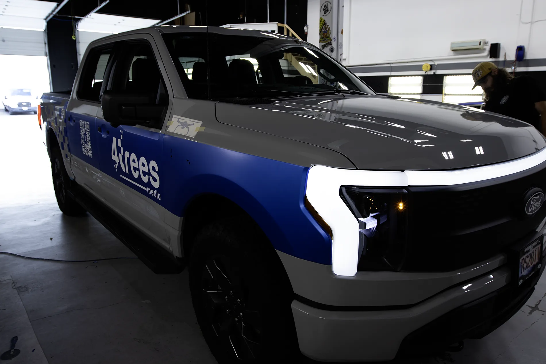 4trees Media trrcuk having decals installed