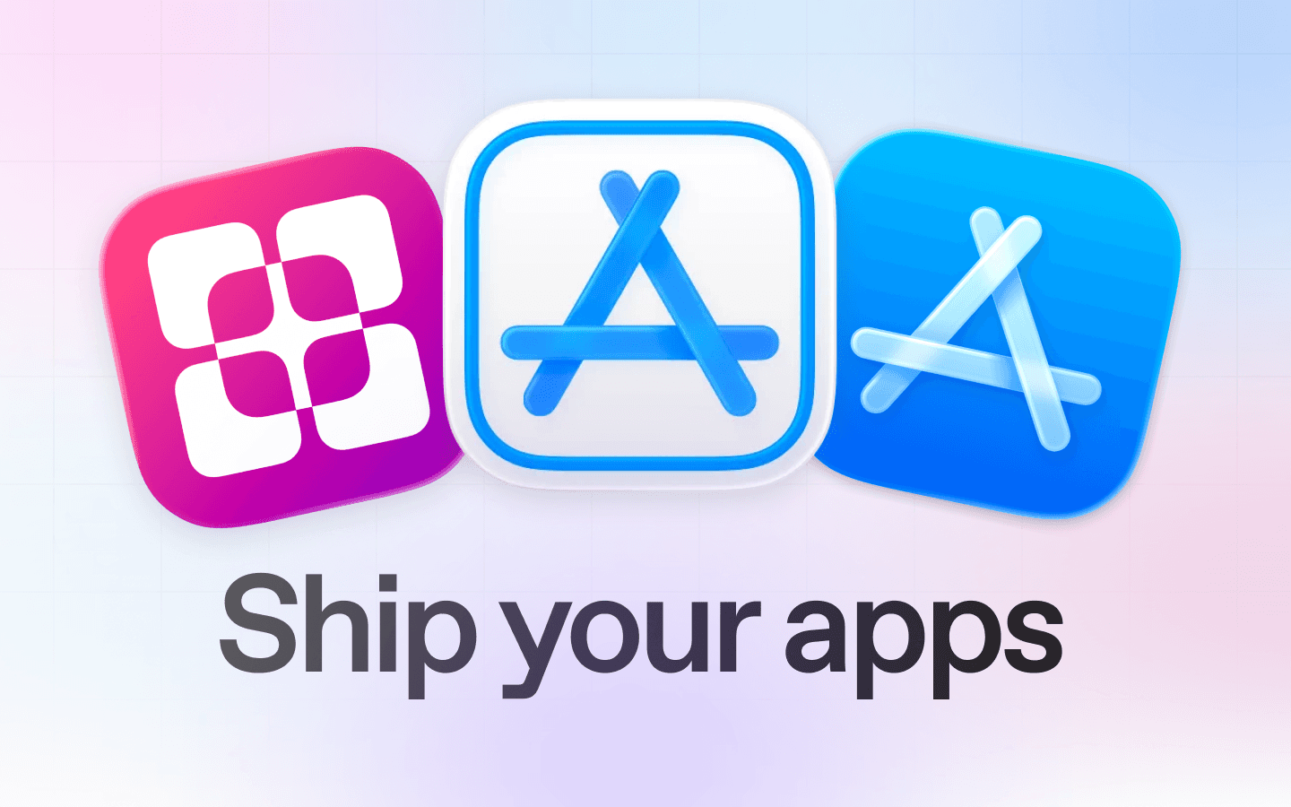 Bitrig, App Store Connect, and App Store icons with the subtitle "Shipt your apps"