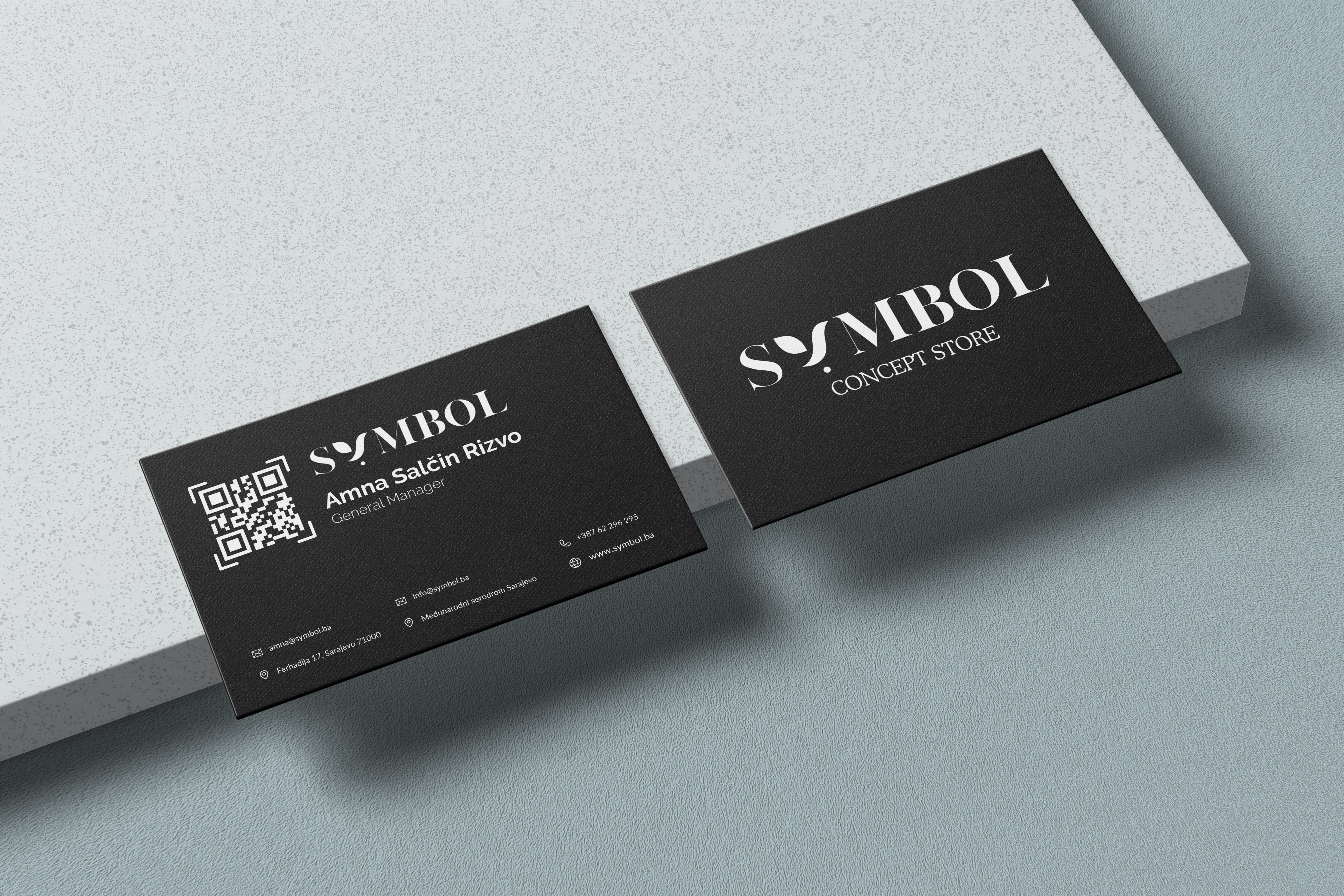 Minimalist coffee can design in hand – black and white packaging with bold typography