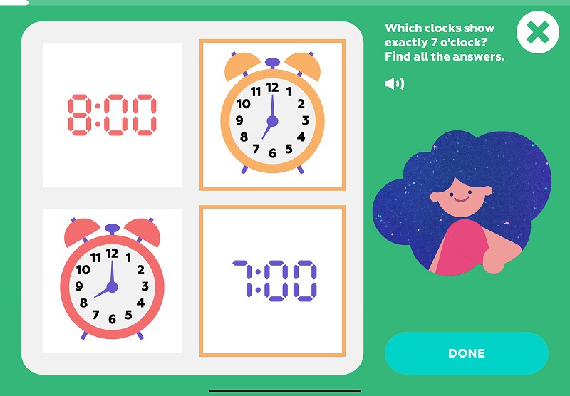Units of measurement: find which clock shows a certain time