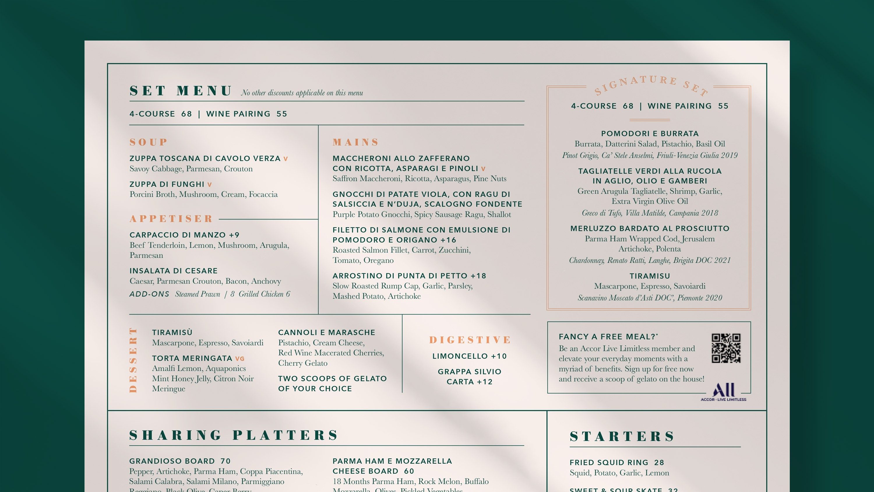 Prego menu