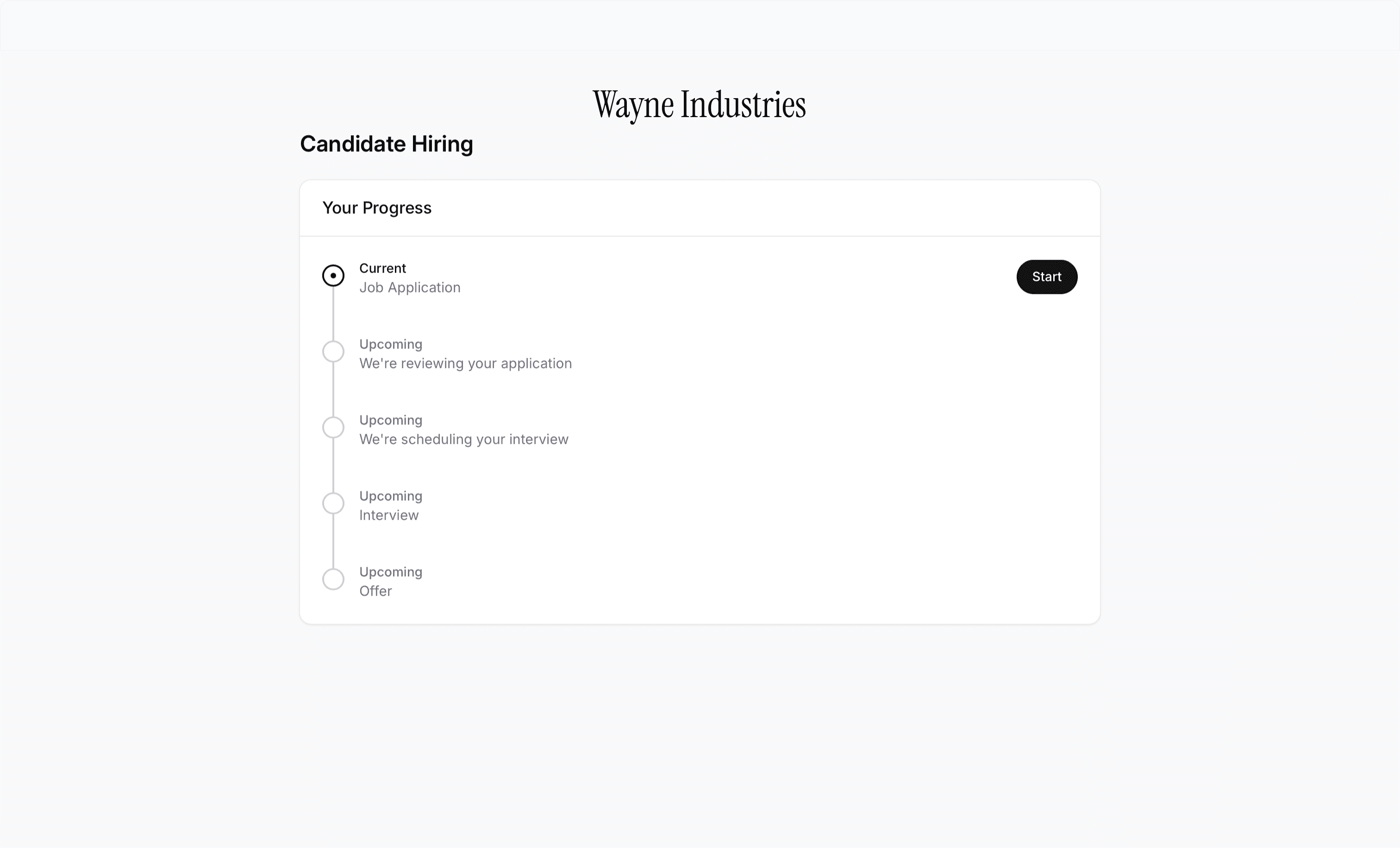 hiwork client portal with steps to hiring