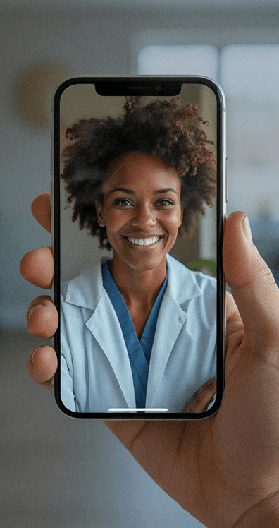 médica especialista em atendimento remoto