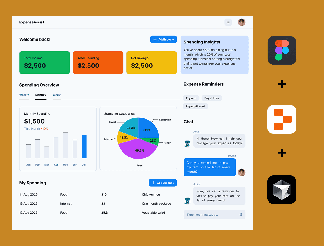 Personal finance management dashboard for tracking spending and budgeting built with vibe coding.