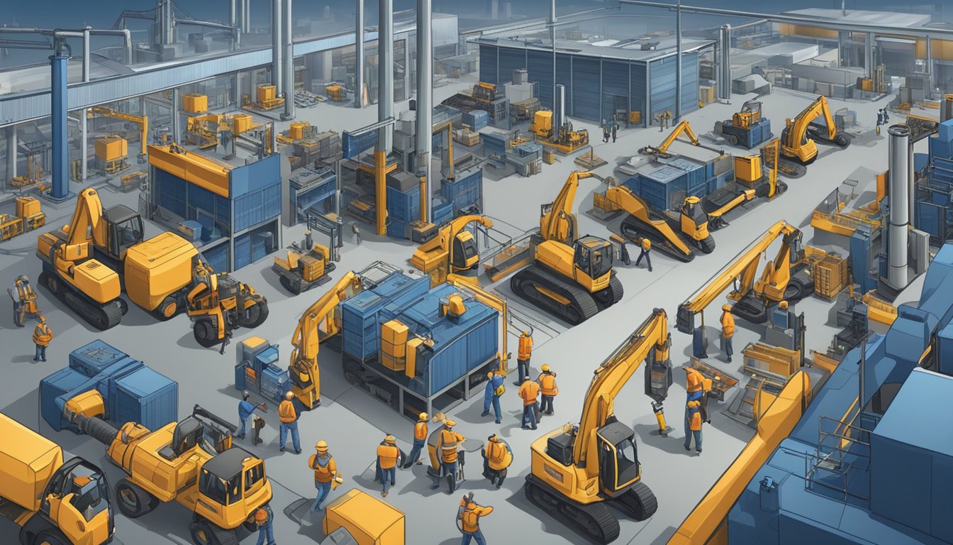 Eine dynamische Illustration, die die Vielseitigkeit und Anpassungsfähigkeit von Blue-Collar-Arbeitern in einer sich schnell verändernden Arbeitswelt zeigt. Erkennen Sie die Rolle von Innovation und Technologie in traditionellen Berufen.