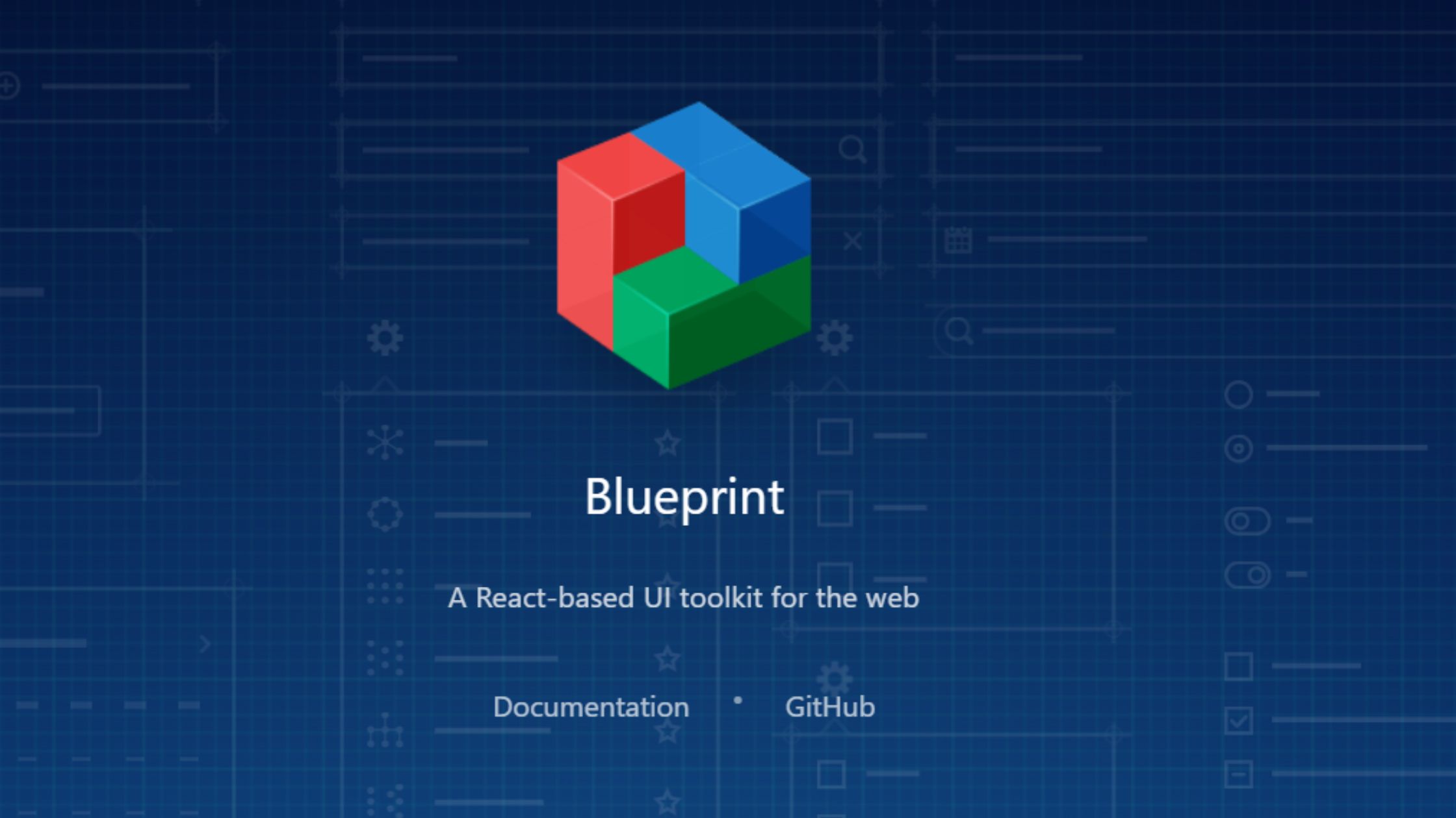BluePrintJS landing page hero section