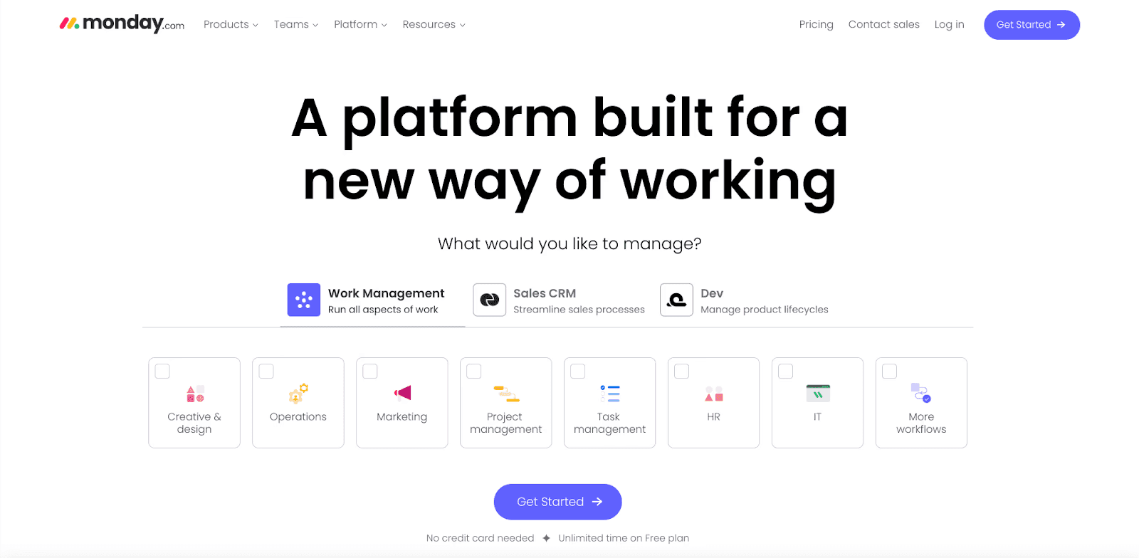 monday working platform
