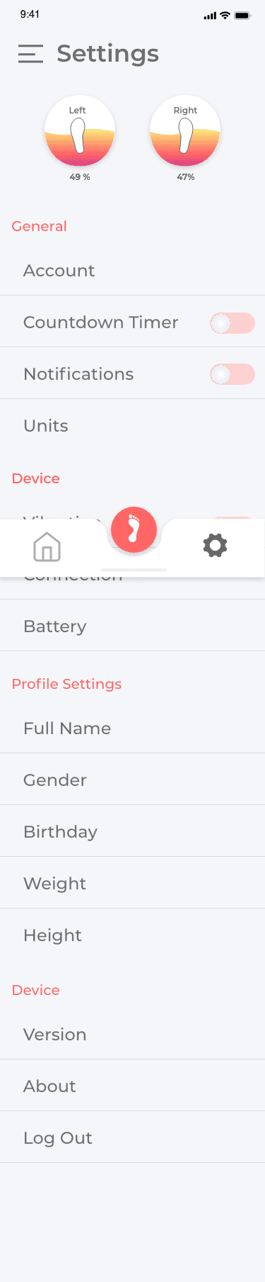 Screen design displayed in a mockup