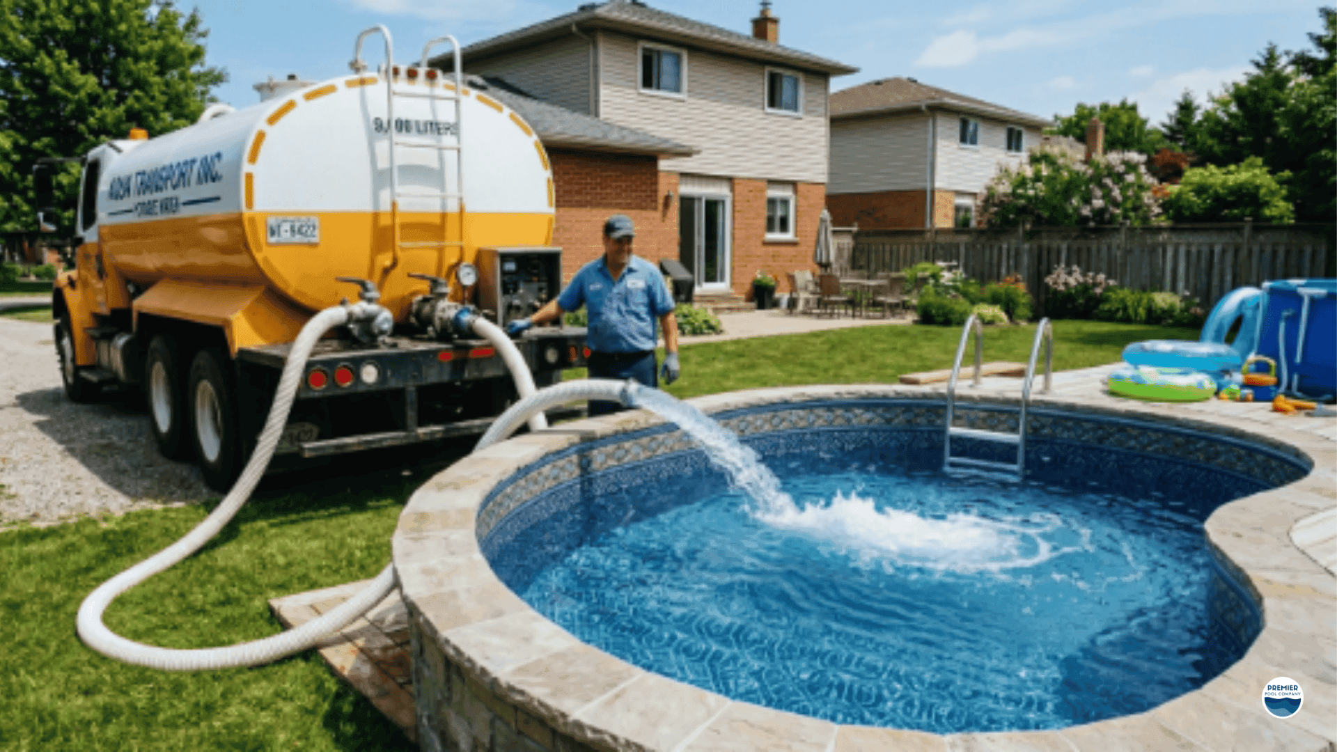 Water delivery and material freight costs for vinyl liner pool installation