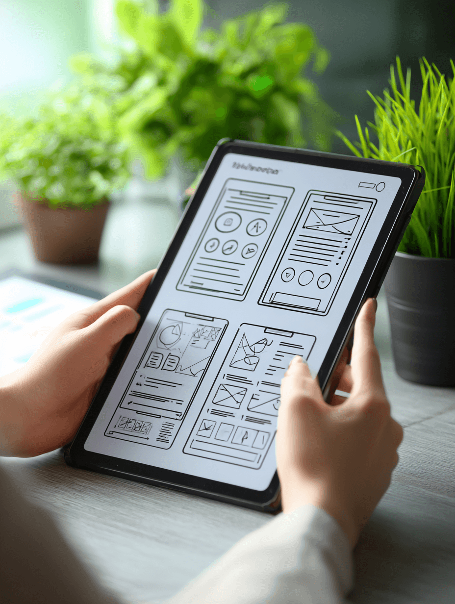 Mockup de site web moderne illustrant le design UX/UI pour startups et PME