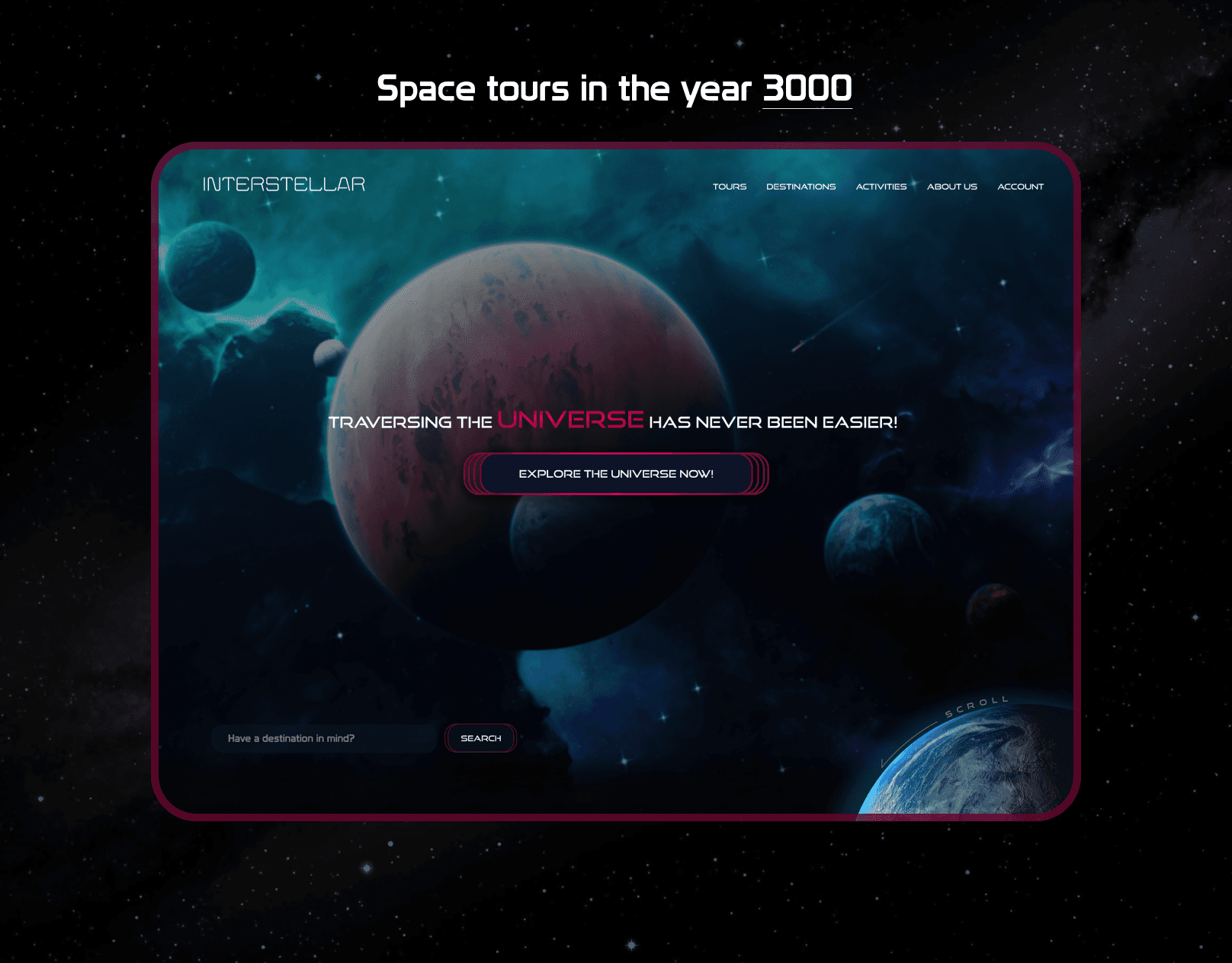 Space tours concept design